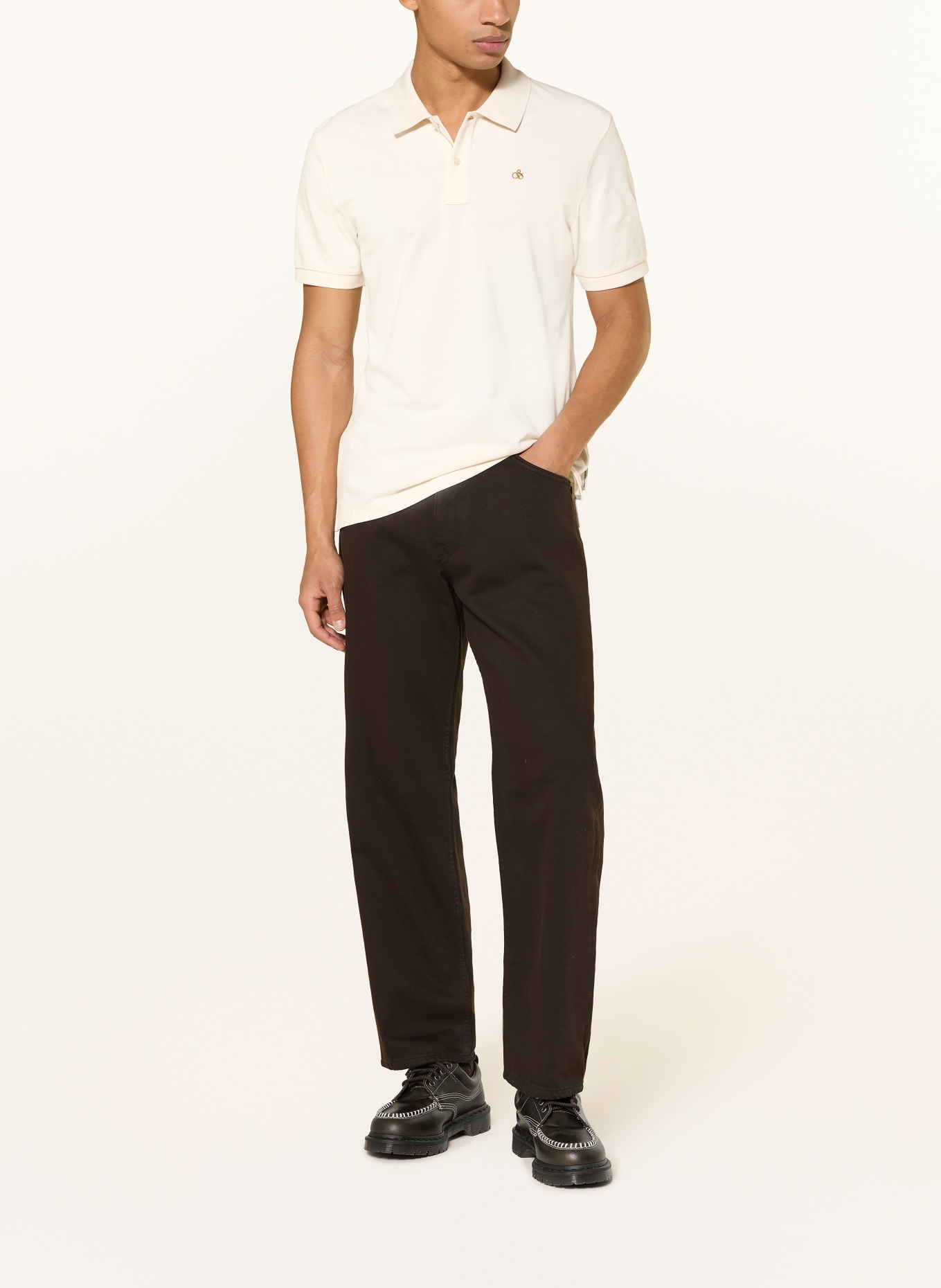 SCOTCH & SODA piqué polo shirt: BEIGE