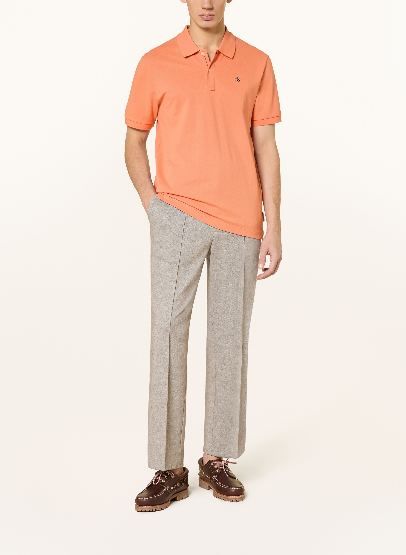 SCOTCH & SODA Koszulka polo z pikowanym wzorem: ŁOSOSIOWY