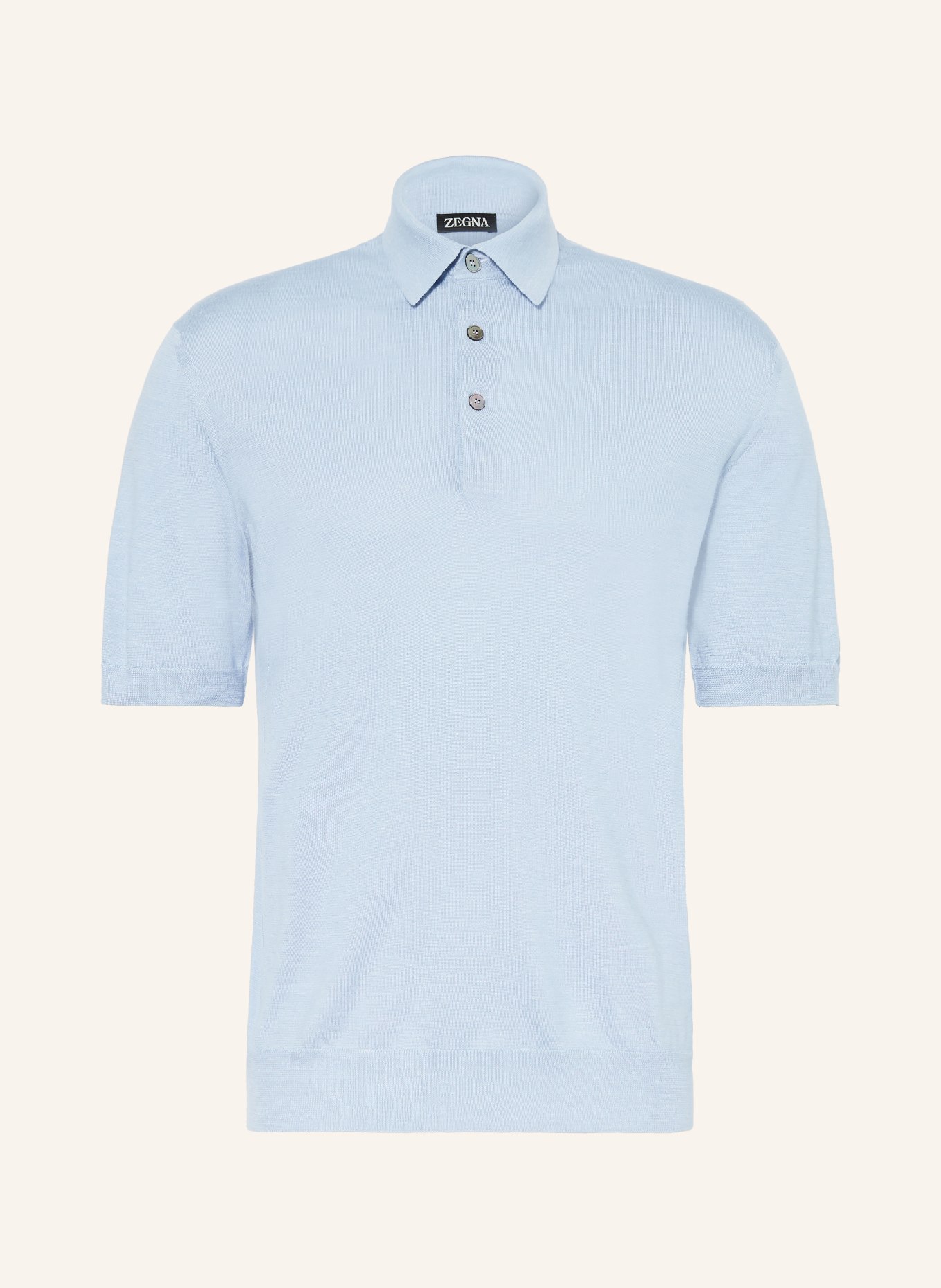 ZEGNA Knitted polo shirt with silk: LIGHT BLUE