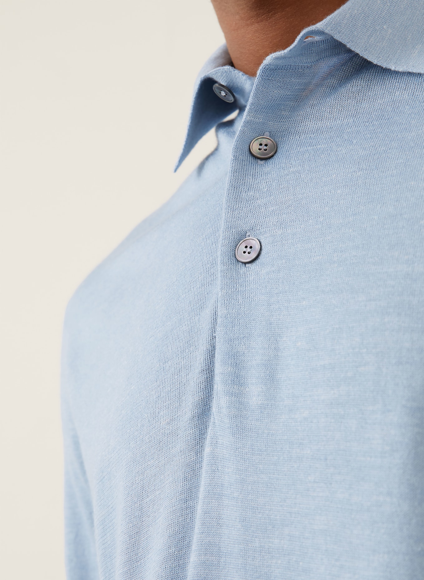 ZEGNA Knitted polo shirt with silk: LIGHT BLUE