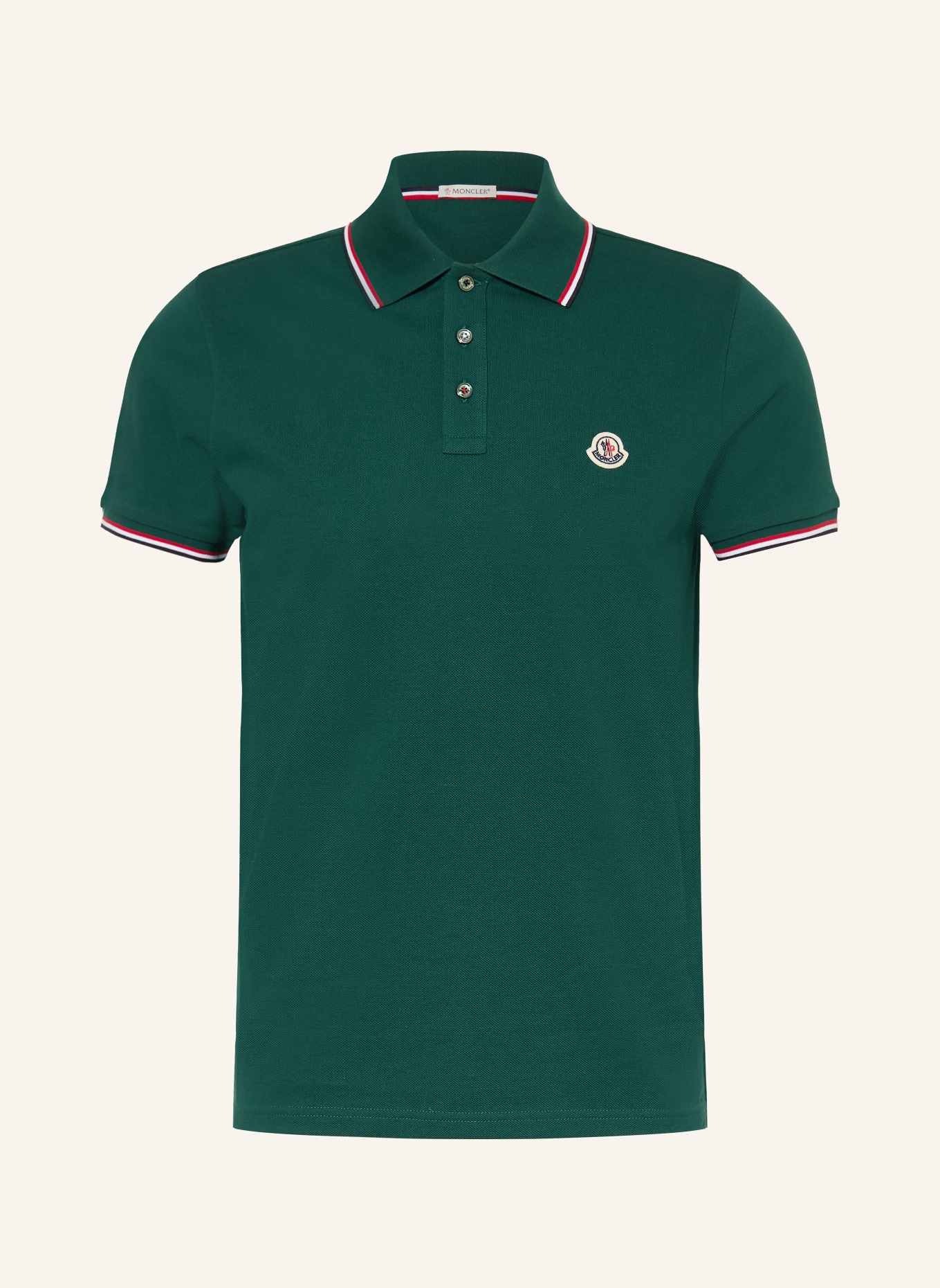 MONCLER Piqué polo shirt: GREEN