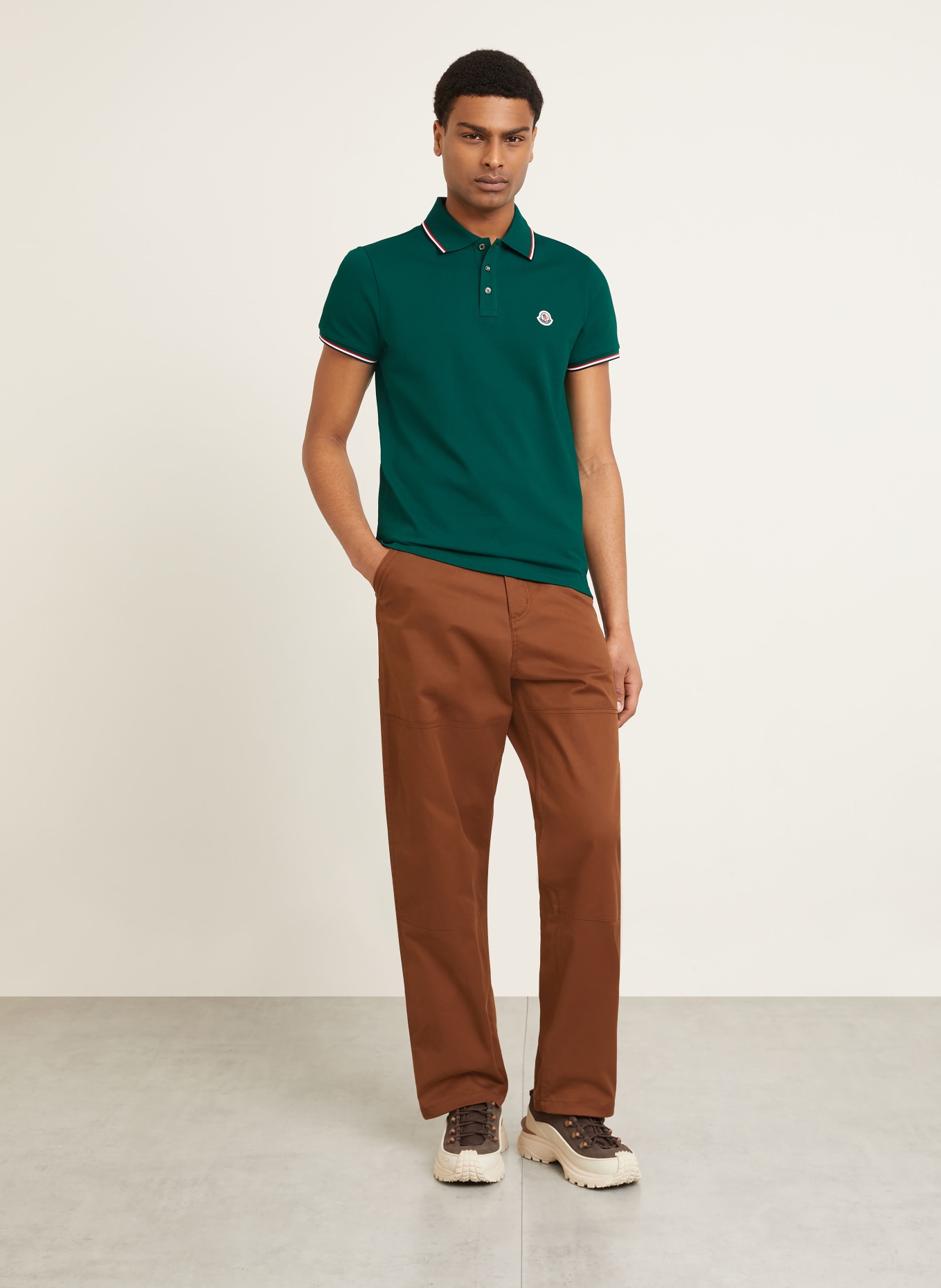 MONCLER Piqué polo shirt: GREEN