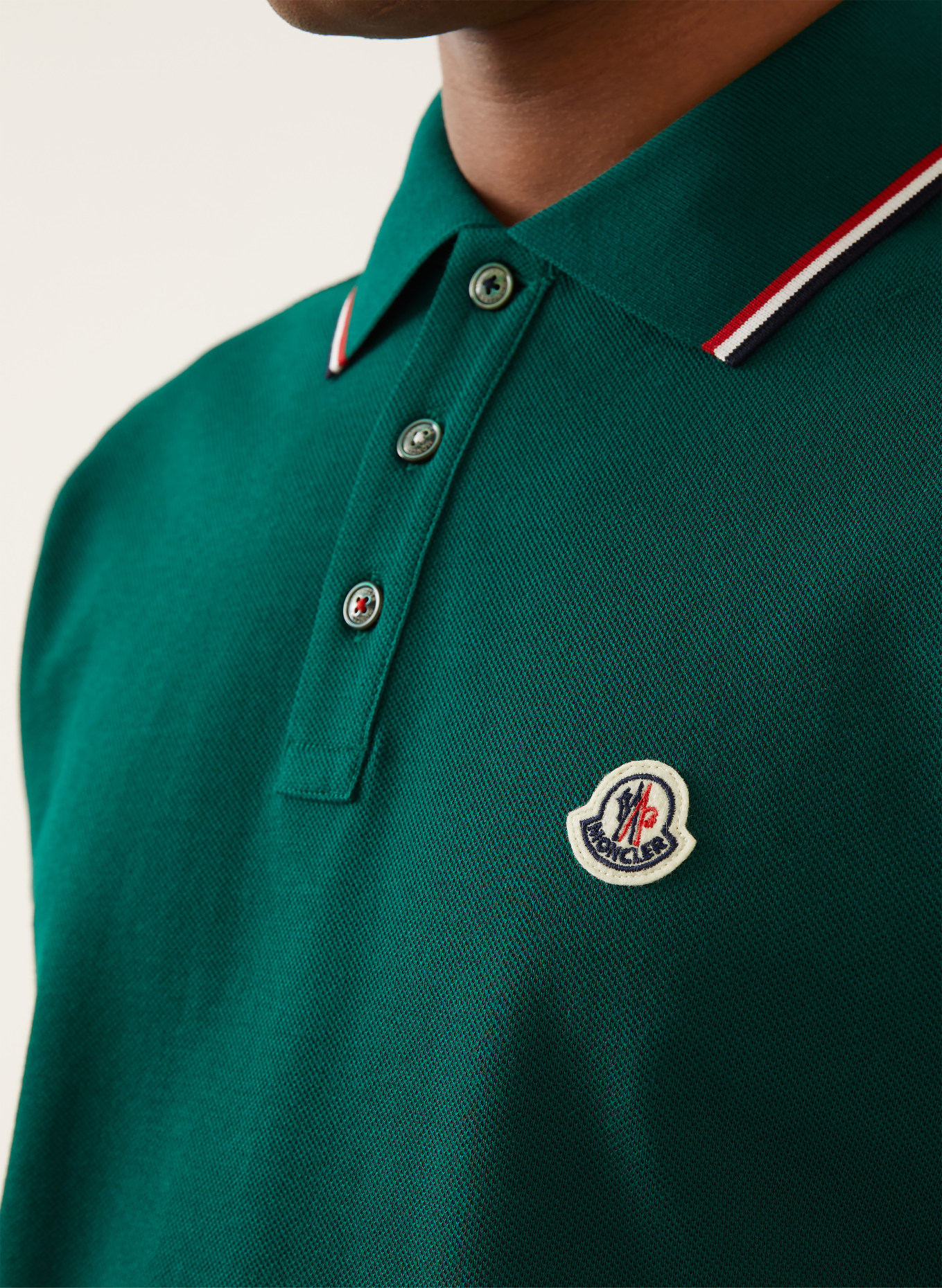 MONCLER Piqué polo shirt: GREEN