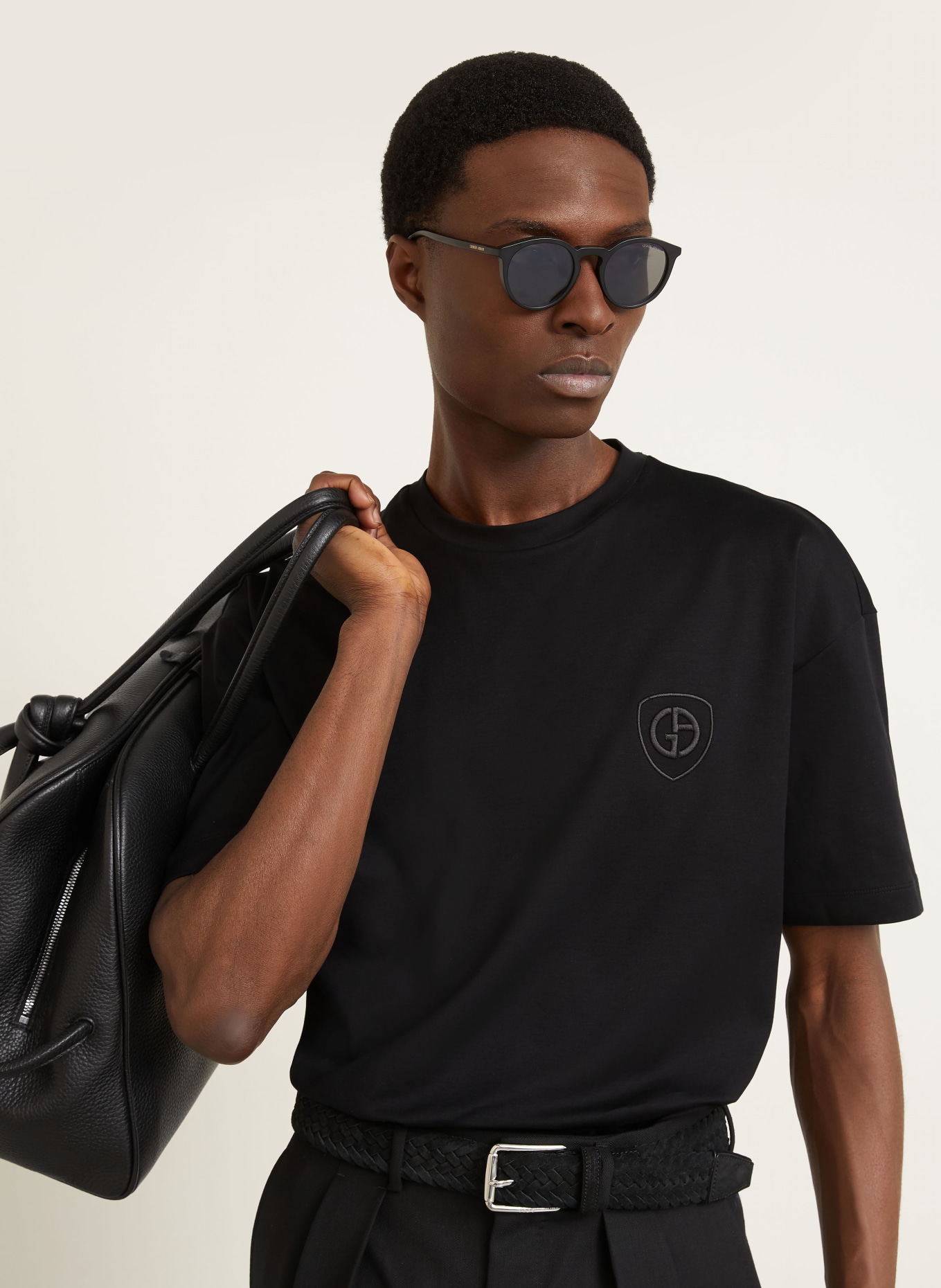 GIORGIO ARMANI koszulka: CZARNY