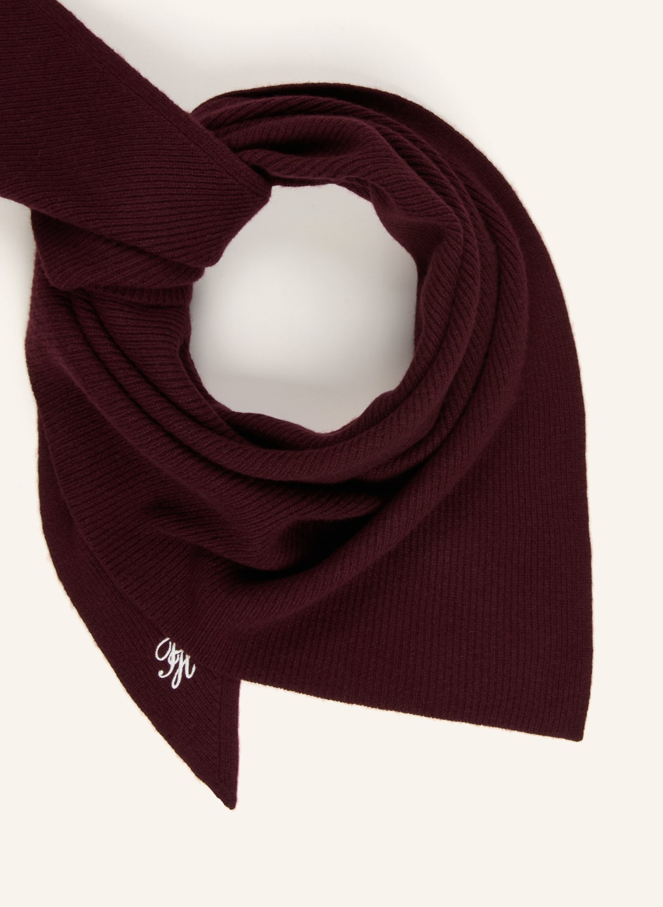 TOMMY HILFIGER Triangular scarf with cashmere: DARK RED