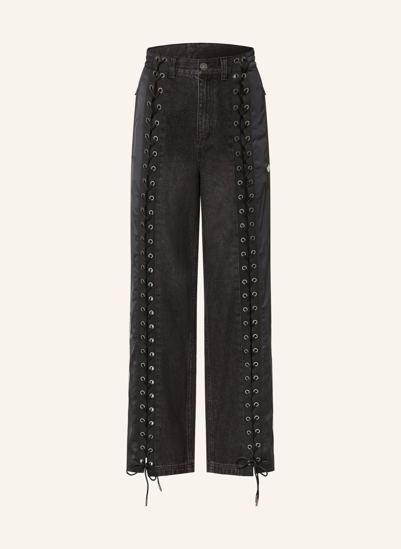 adidas Originals Wide Leg Jeans DENIM FIREBIRD im Materialmix: BLACK