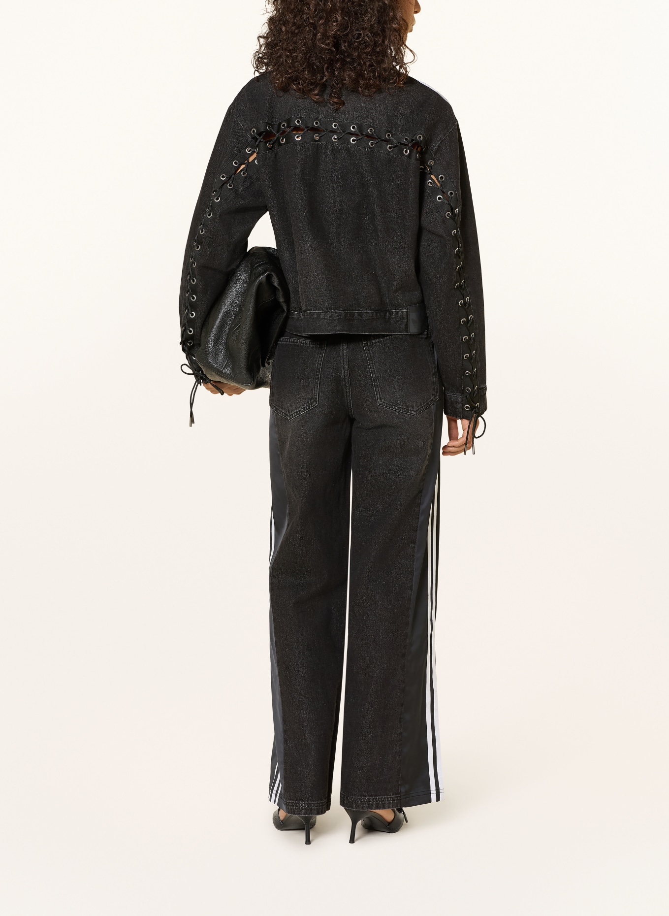 adidas Originals DENIM FIREBIRD denim jacket: BLACK / WHITE