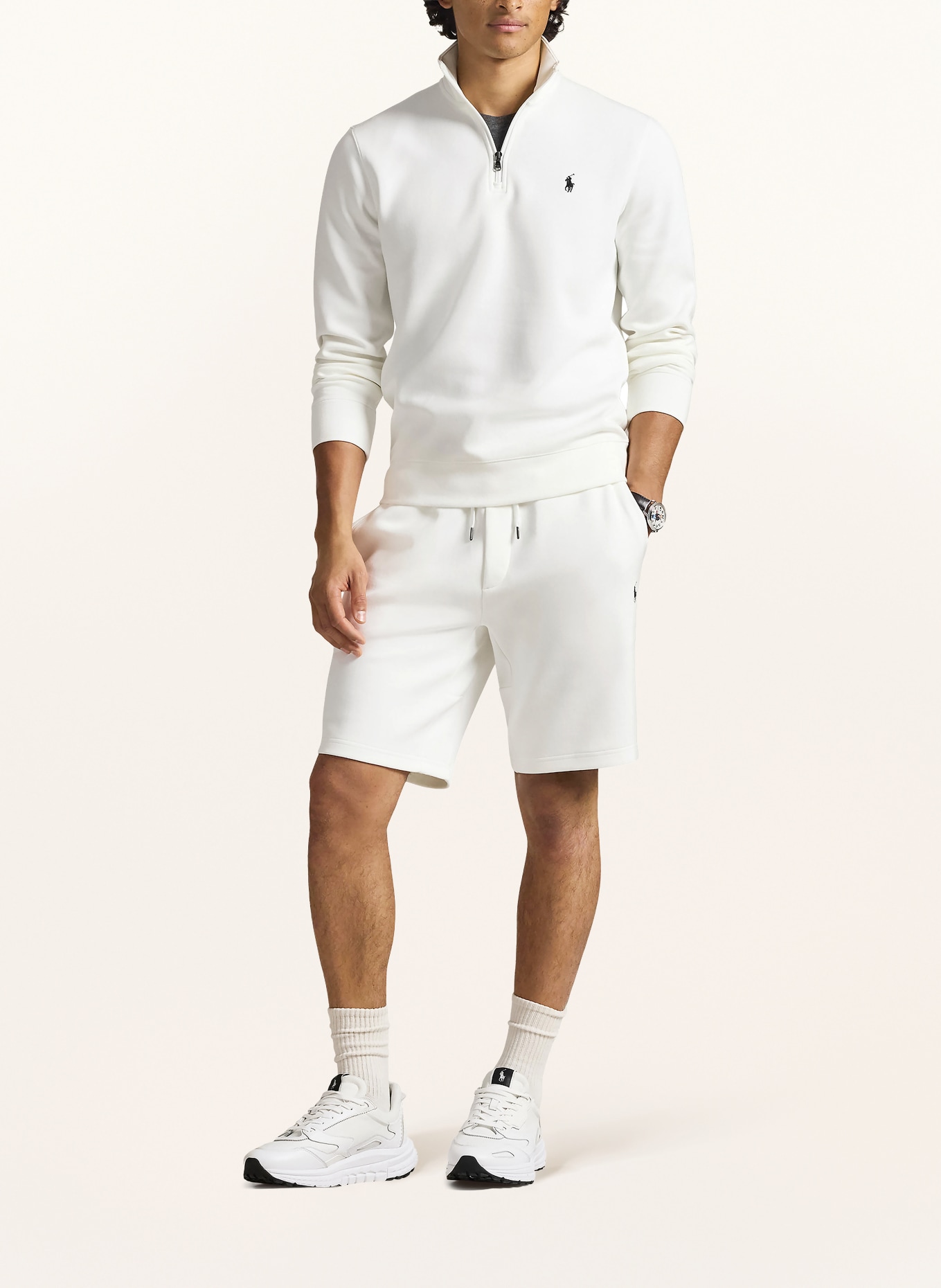 POLO RALPH LAUREN Jersey-Troyer: WEISS / SCHWARZ