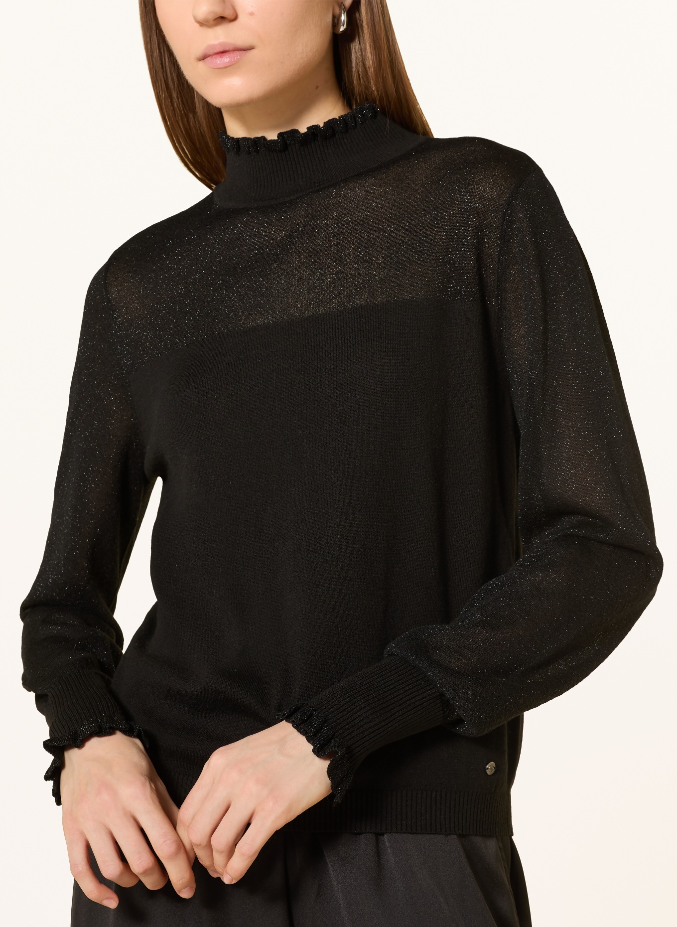 BETTY&CO Pullover mit Glitzergarn: SCHWARZ