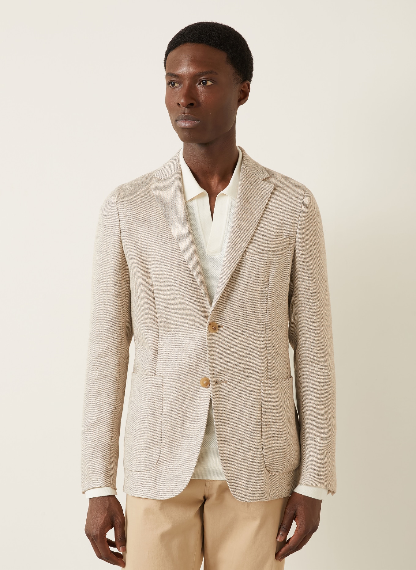 ZEGNA Extra slim fit jacket: BEIGE / ECRU