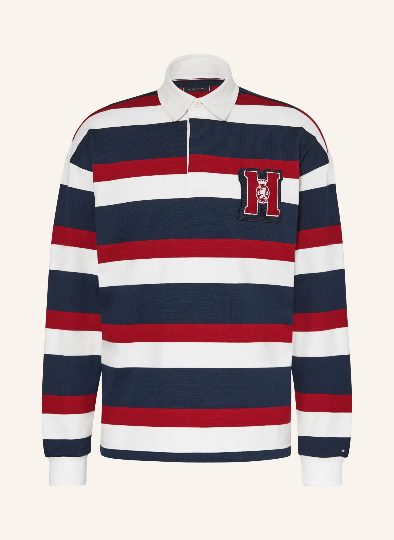 TOMMY HILFIGER koszulka do rugby: GRANATOWY / CZERWONY / BIAŁY