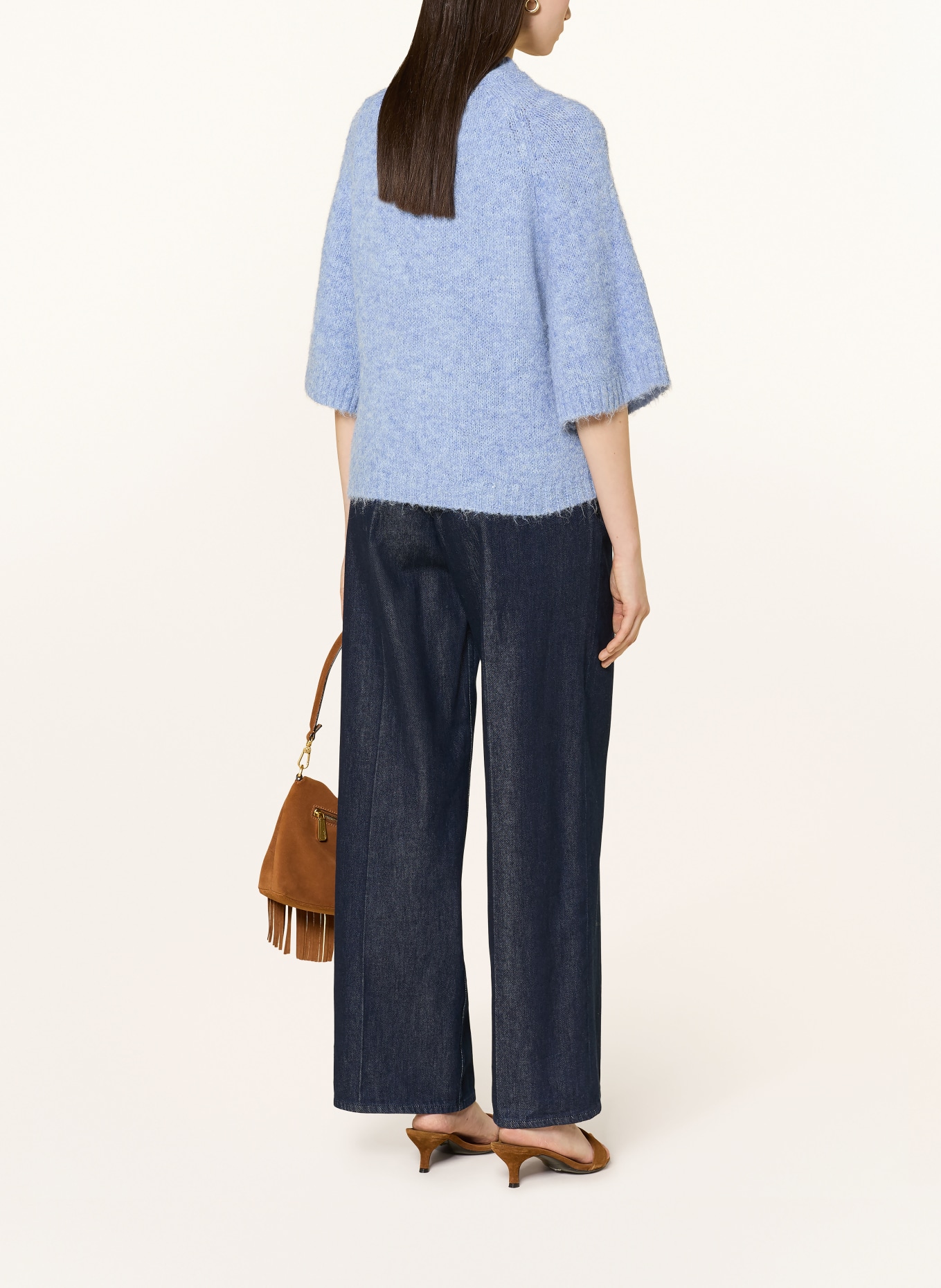 NEO NOIR Strickjacke BENUTA mit 3/4-Arm: HELLBLAU