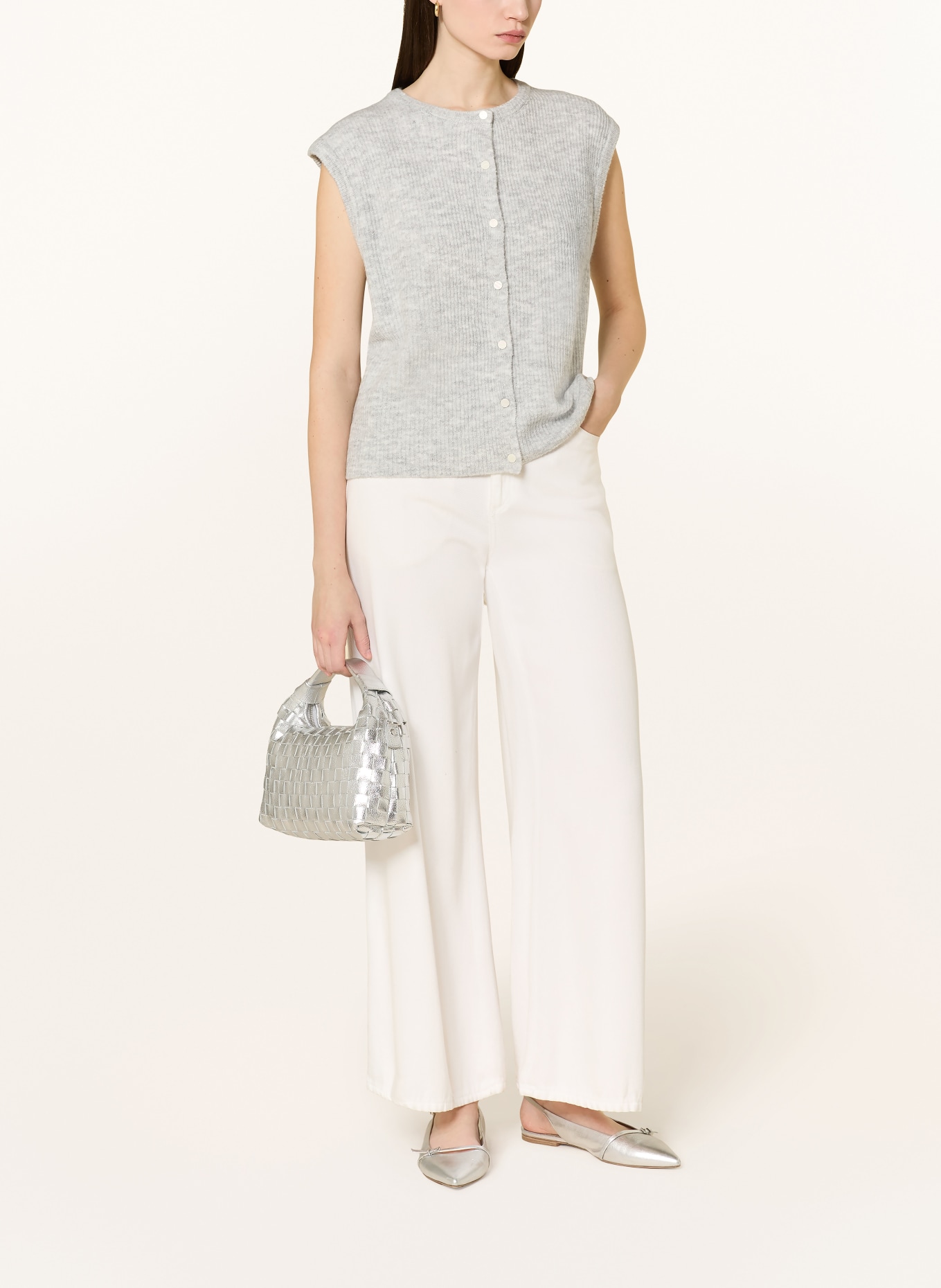 NEO NOIR Strickweste EVEREST: HELLGRAU