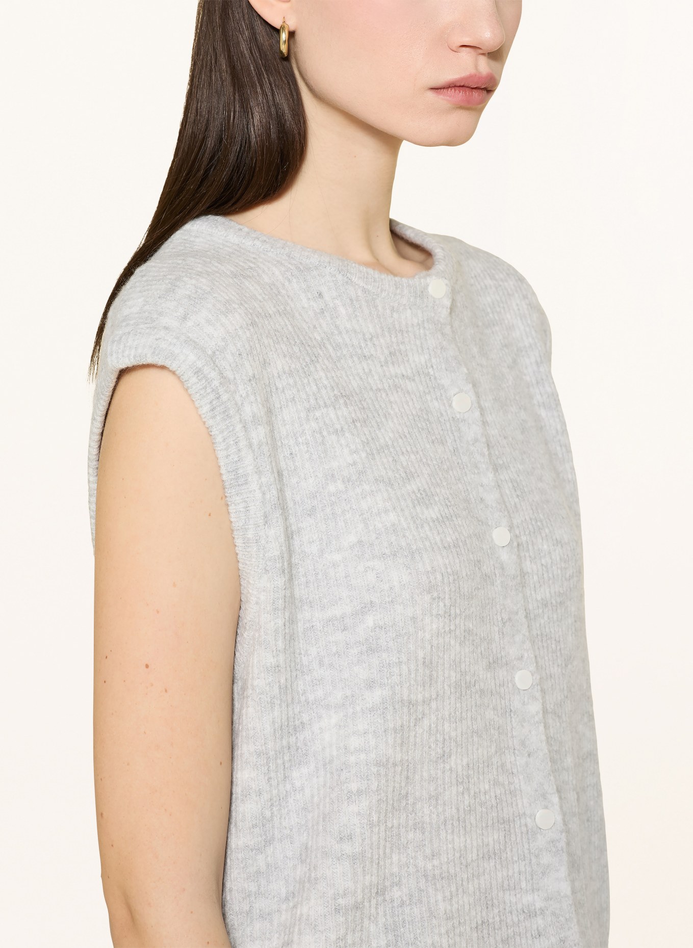 NEO NOIR Strickweste EVEREST: HELLGRAU