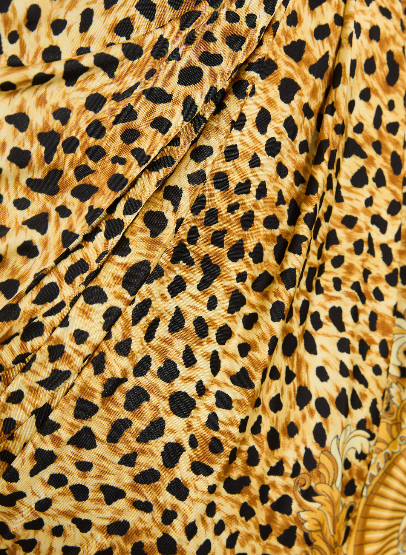 VERSACE Jerseyrock: DUNKELGELB / GRAU / SCHWARZ