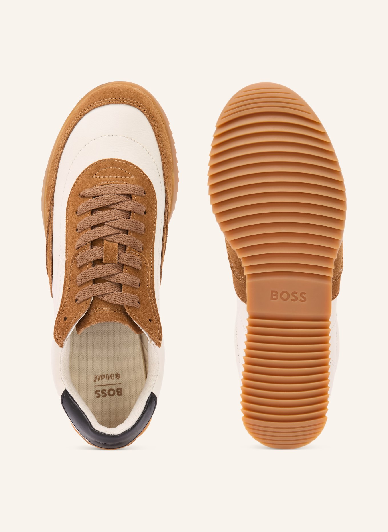 BOSS CARLYNN sneaker: CREAM / BROWN / BLACK