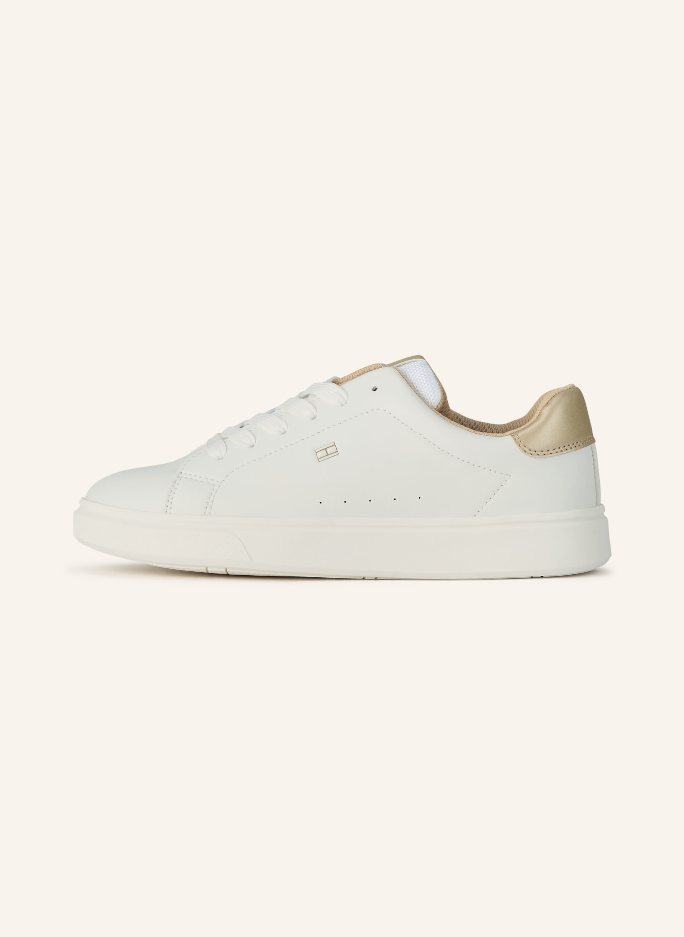 TOMMY HILFIGER sneaker: WHITE / GOLD