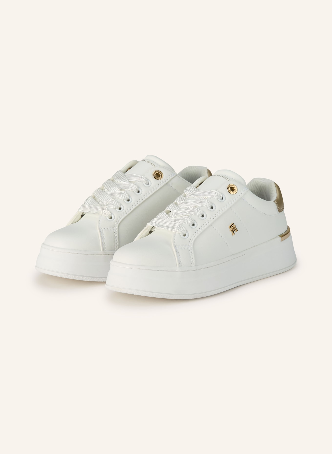 TOMMY HILFIGER Sneaker: WEISS / GOLD