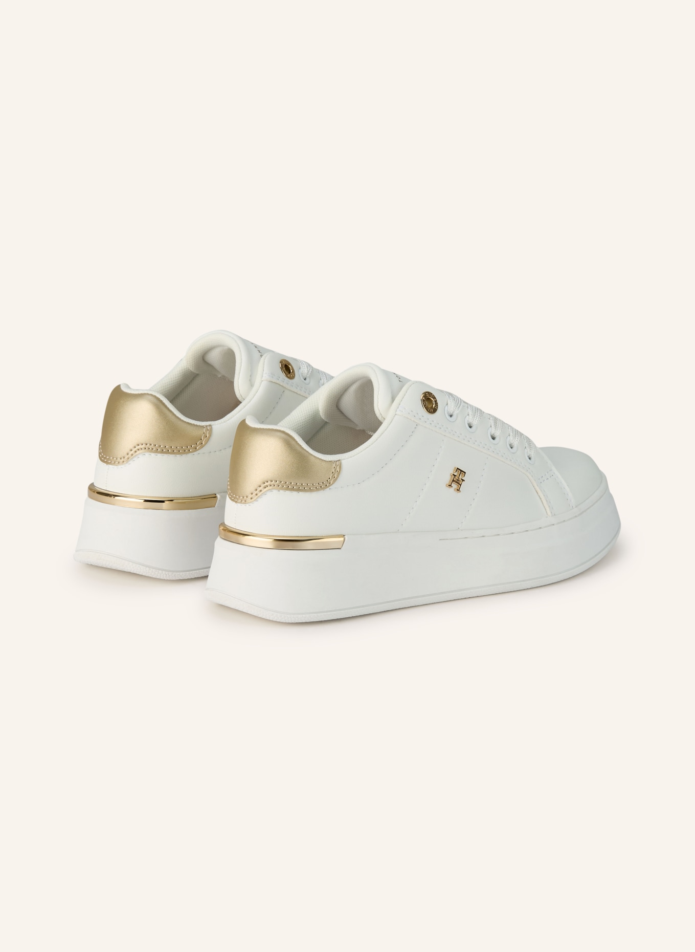 TOMMY HILFIGER Sneaker: WEISS / GOLD