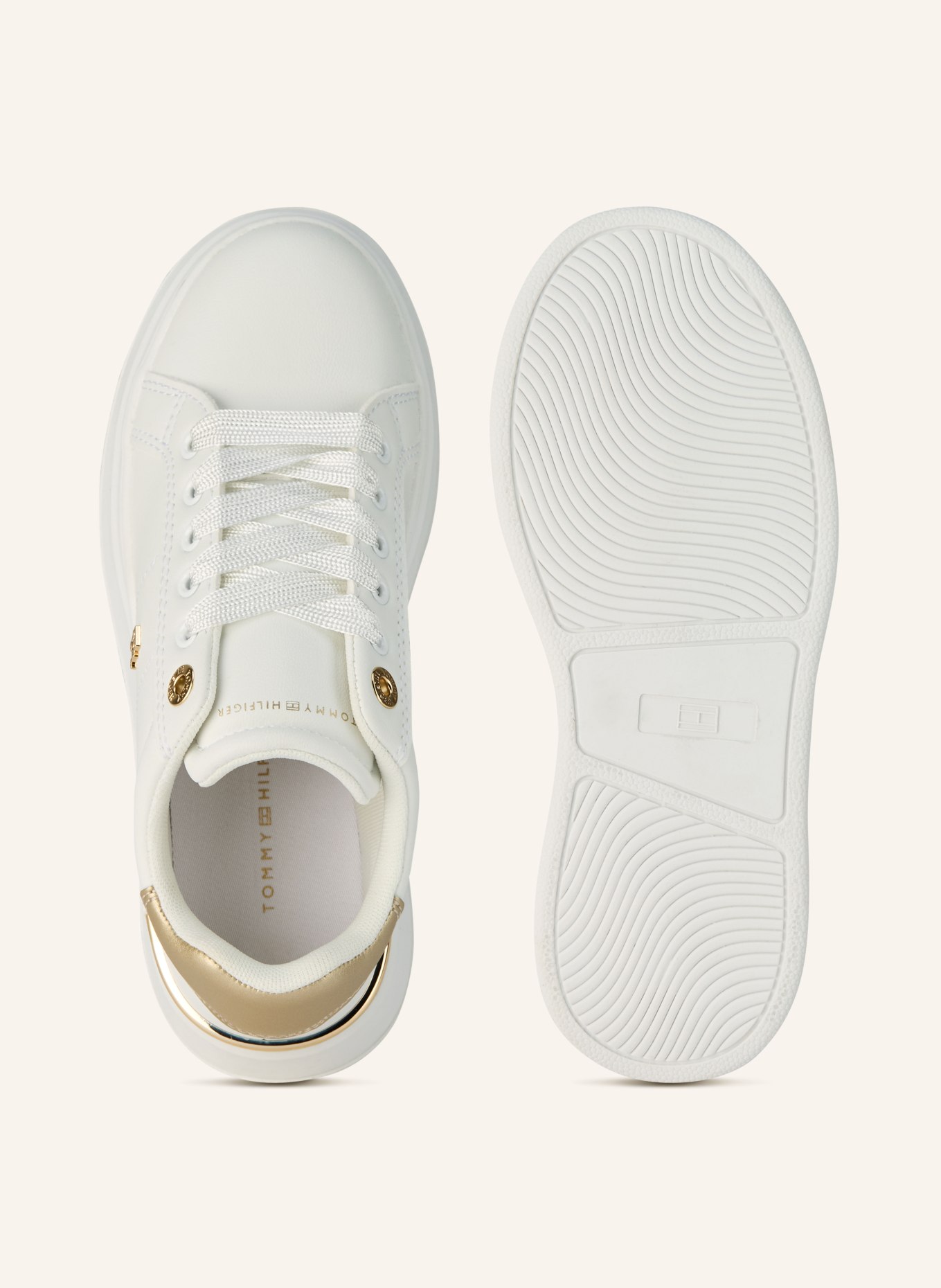 TOMMY HILFIGER Sneaker: WEISS / GOLD