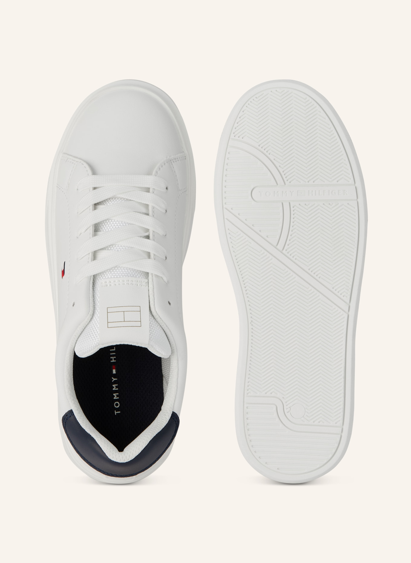 TOMMY HILFIGER sneaker: WHITE / BLACK