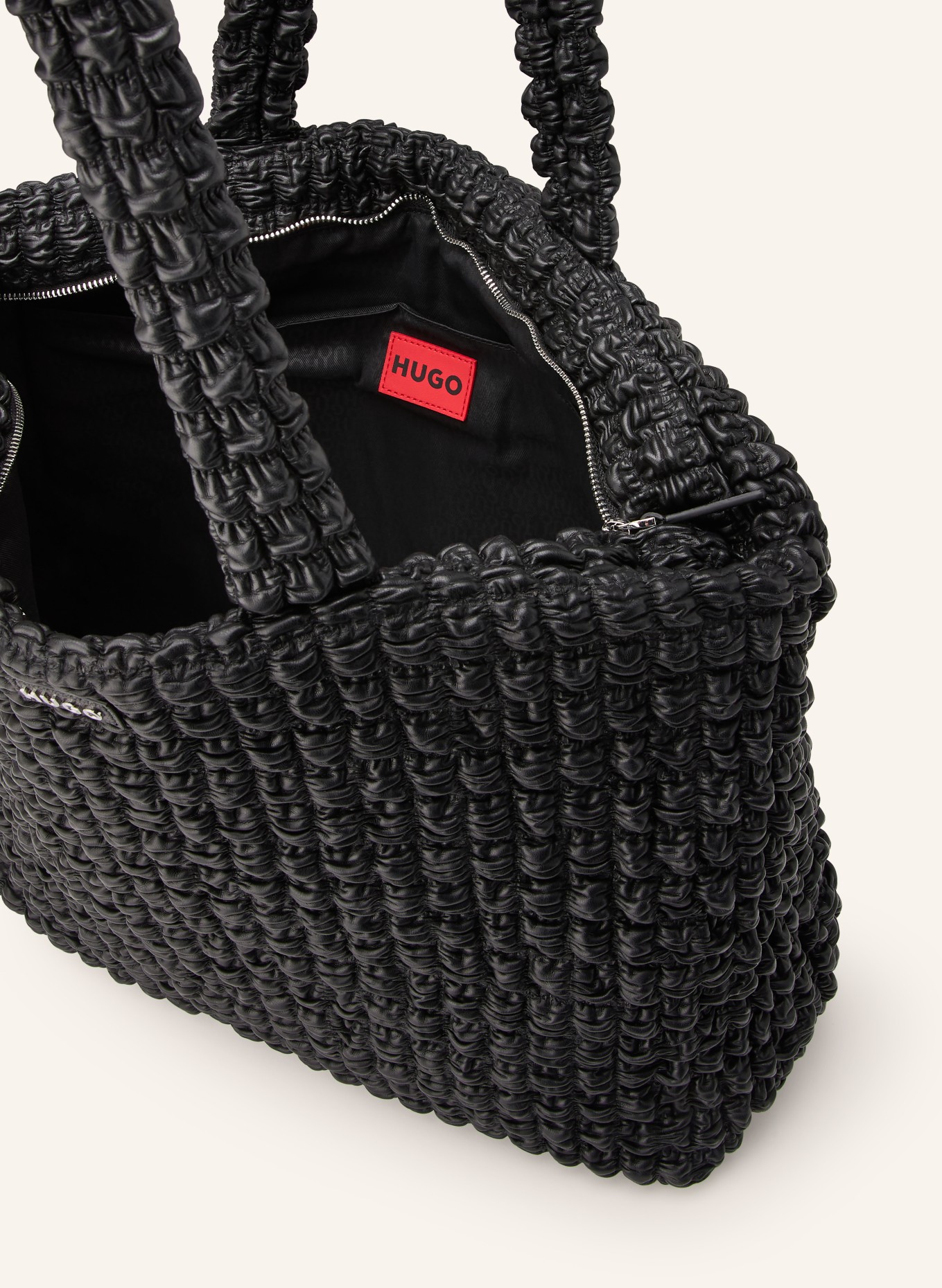 HUGO Nákupní taška MHATI: ČERNÁ