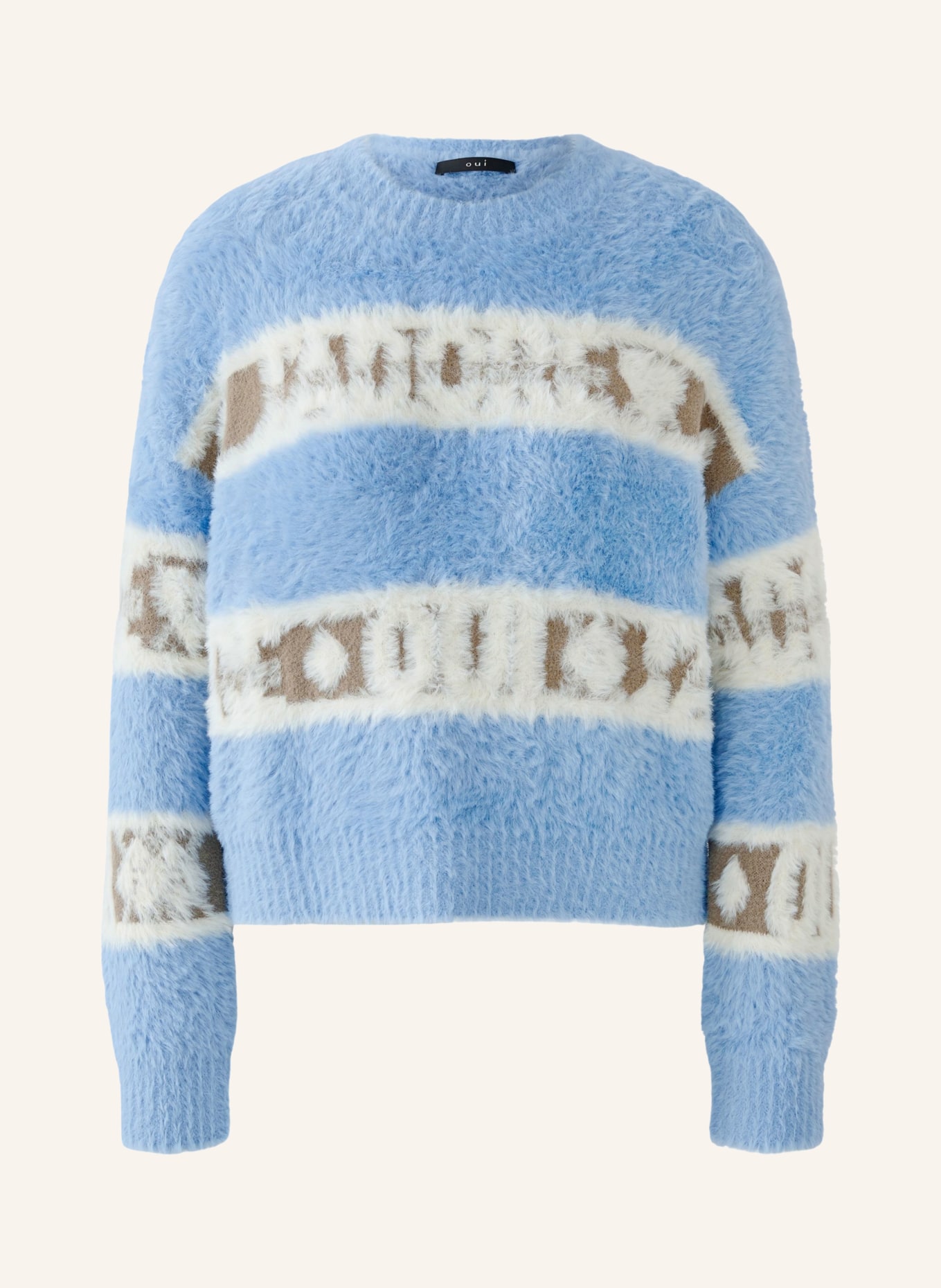 oui sweater: LIGHT BLUE / CREAM / DARK GRAY