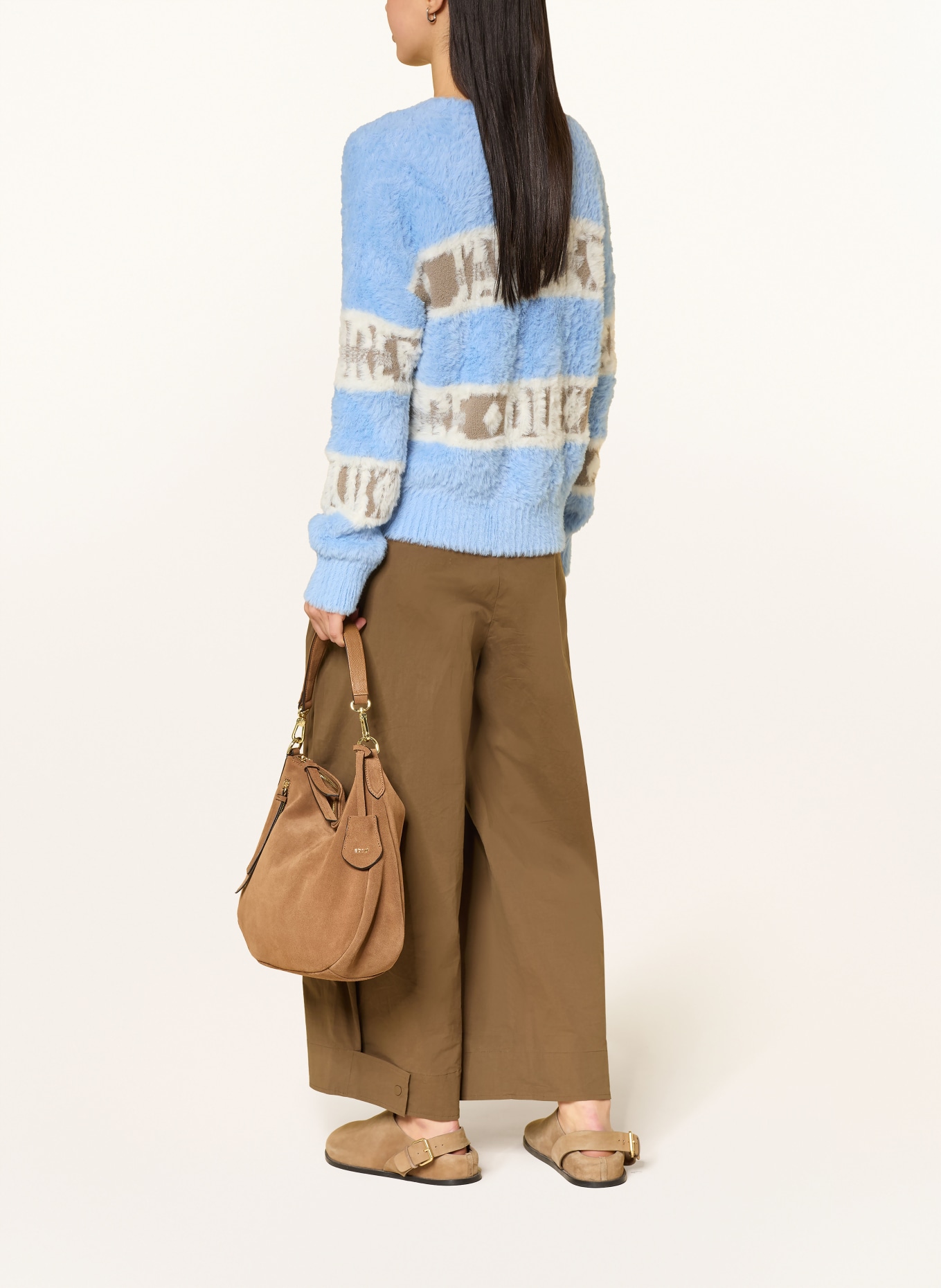 oui sweater: LIGHT BLUE / CREAM / DARK GRAY
