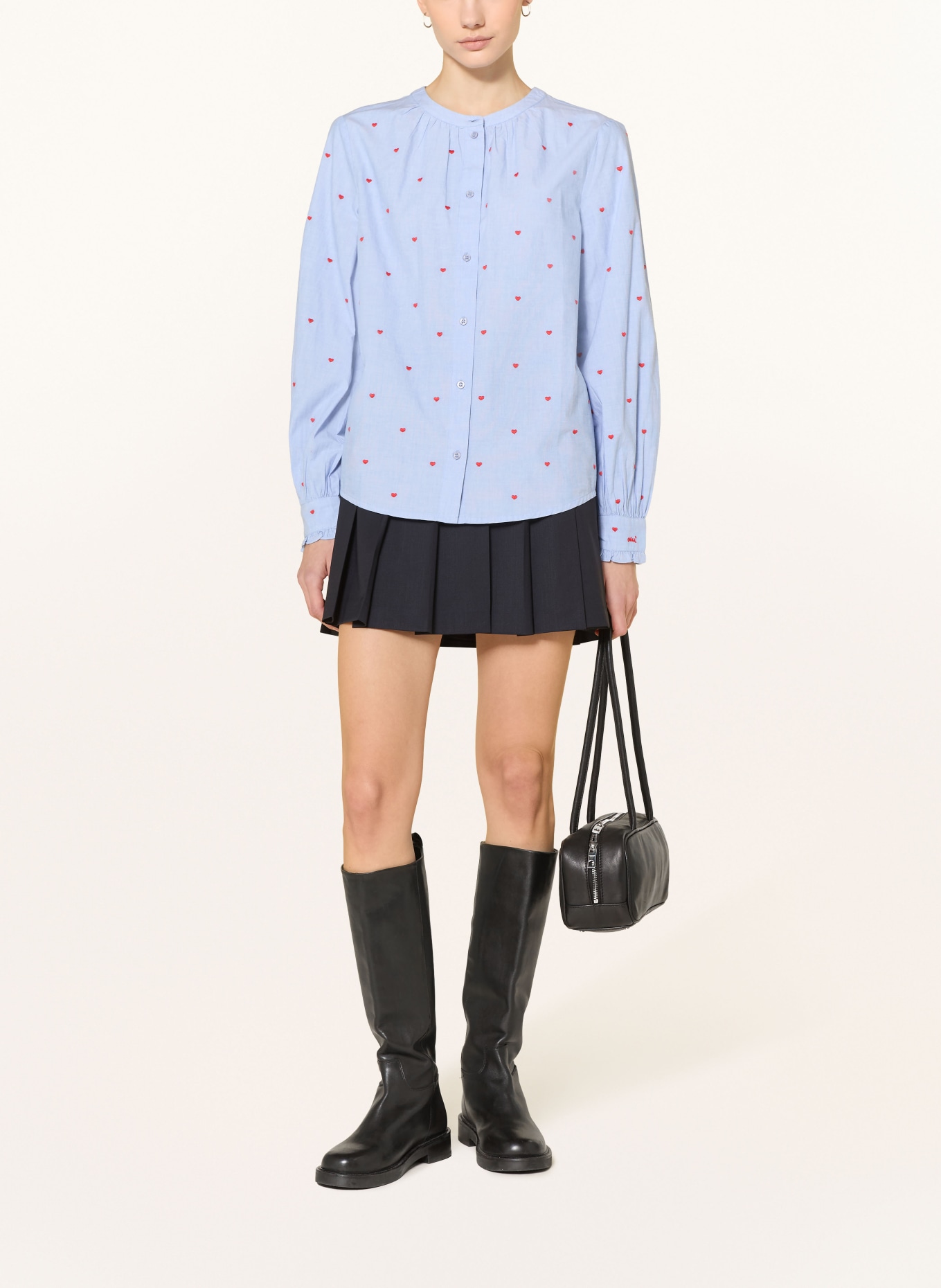 oui Bluse: HELLBLAU / ROT