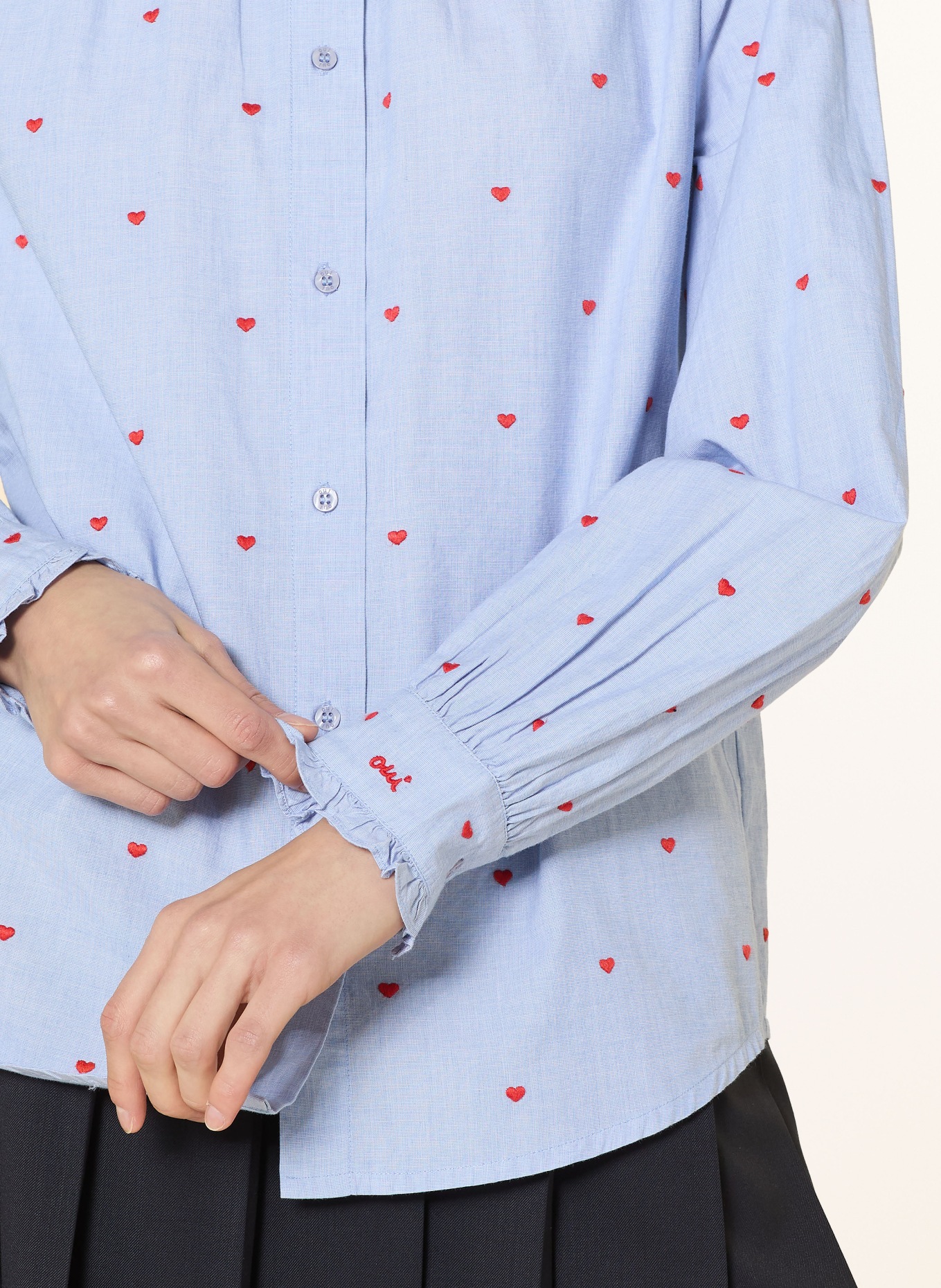 oui Bluse: HELLBLAU / ROT