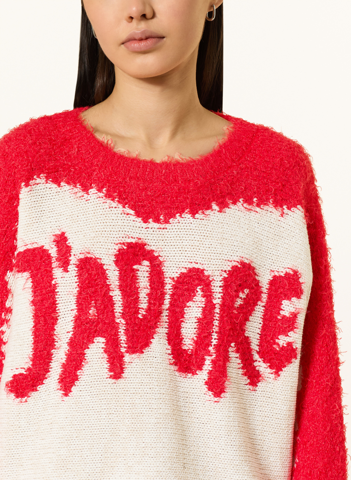 oui sweater: CREAM / RED