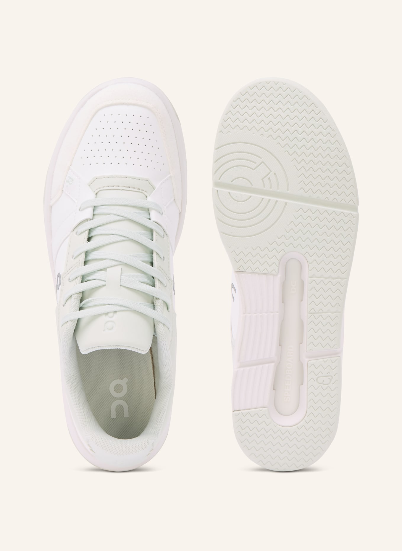 On Sneaker THE ROGER CLUBHOUSE: WEISS / HELLGRÜN