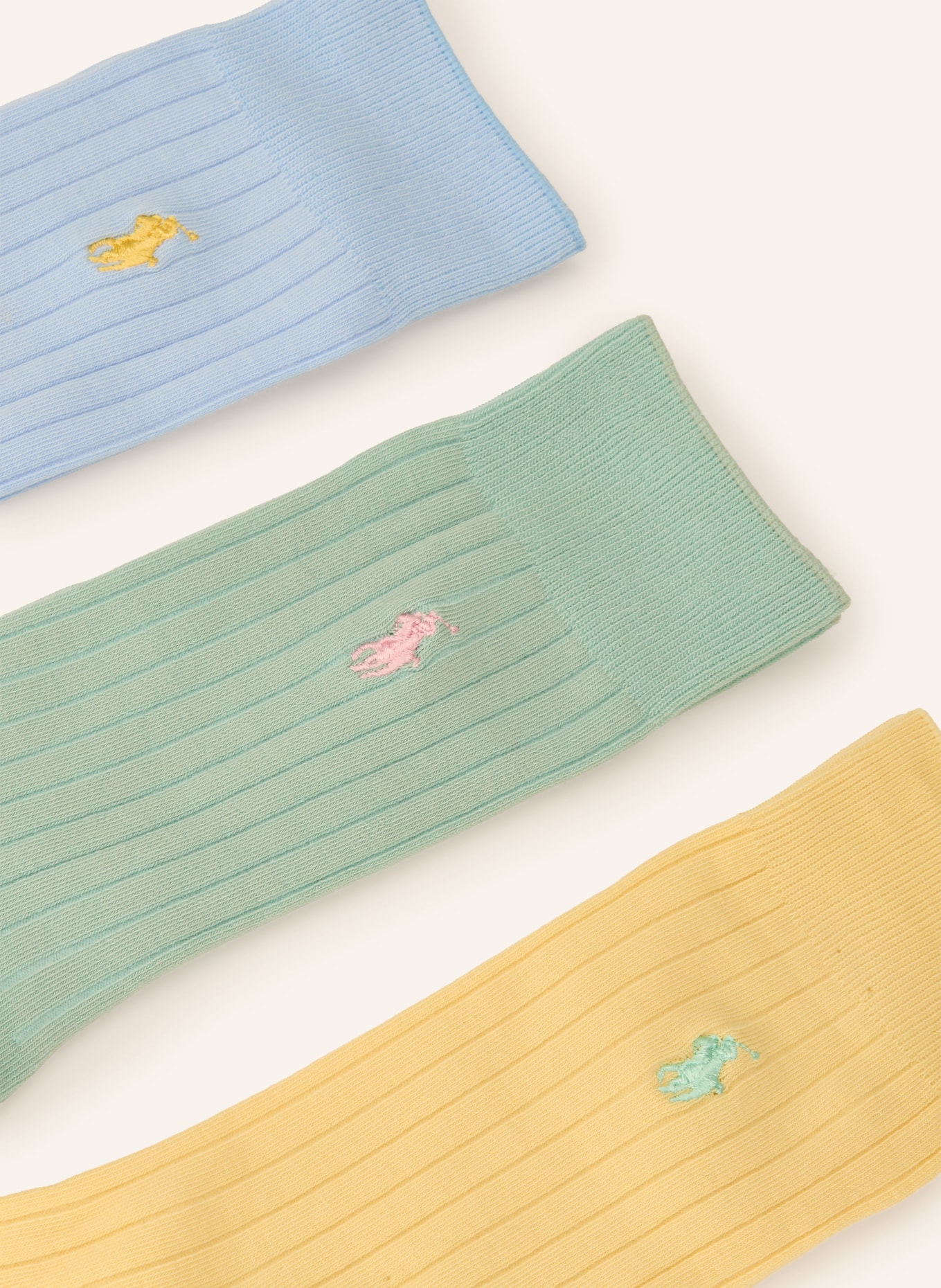 POLO RALPH LAUREN Ponožky, sada 3 párů: ŽLUTÁ / MÁTOVÁ / TMAVĚ MODRÁ