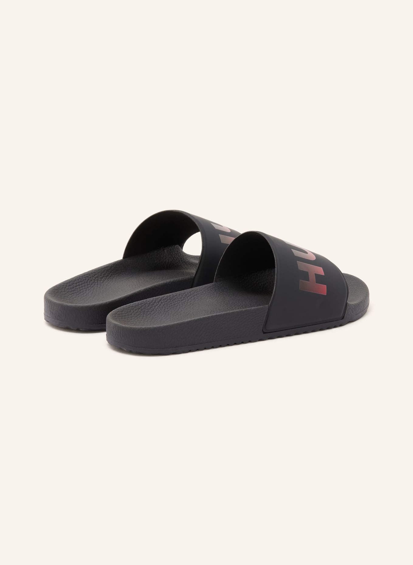 HUGO Pantoletten TIMEIN: SCHWARZ / DUNKELROT