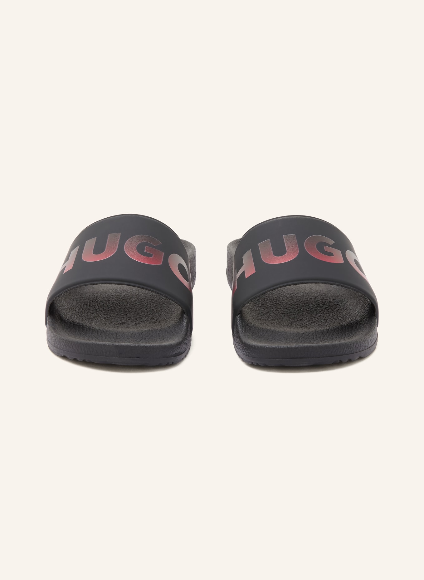 HUGO Pantoletten TIMEIN: SCHWARZ / DUNKELROT