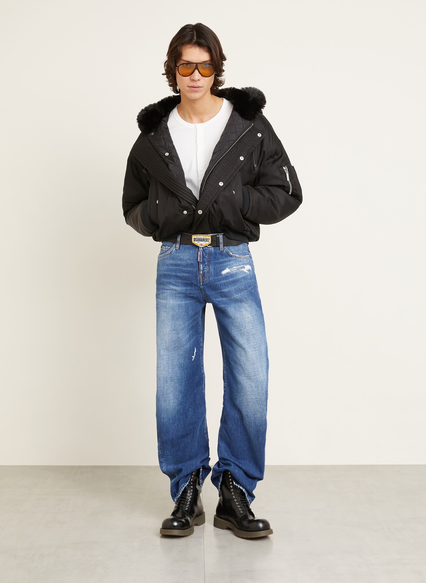 DSQUARED2 Jacke mit Kunstfell: SCHWARZ