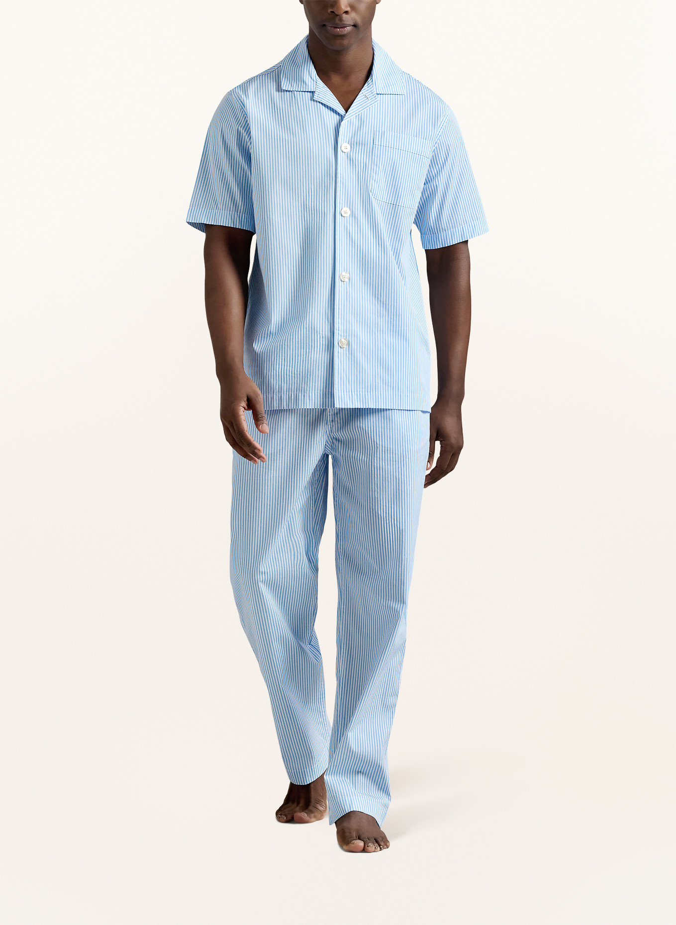 POLO RALPH LAUREN Pyžamové tričko: TMAVĚ MODRÁ / BÍLÁ