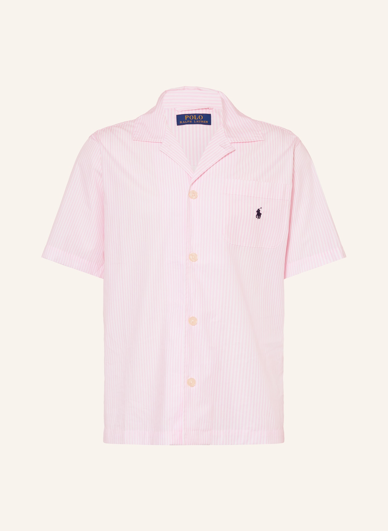 POLO RALPH LAUREN Pajama shirt: PINK / WHITE