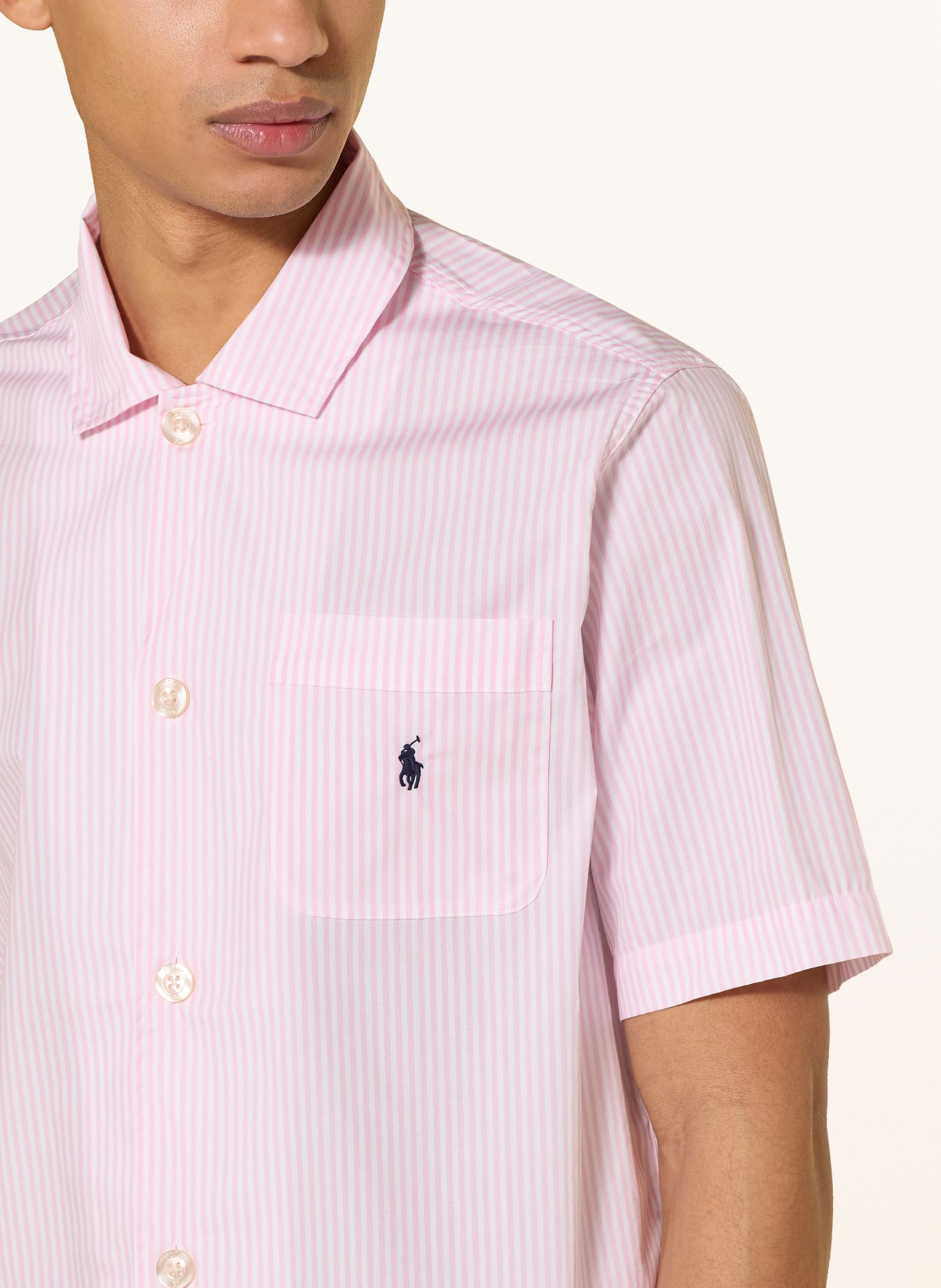 POLO RALPH LAUREN Pajama shirt: PINK / WHITE