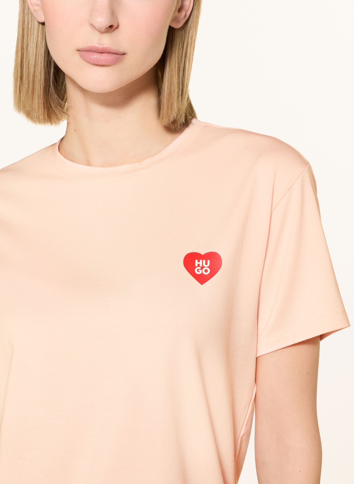 HUGO Schlafshirt NIGHT: ROSA / ROT