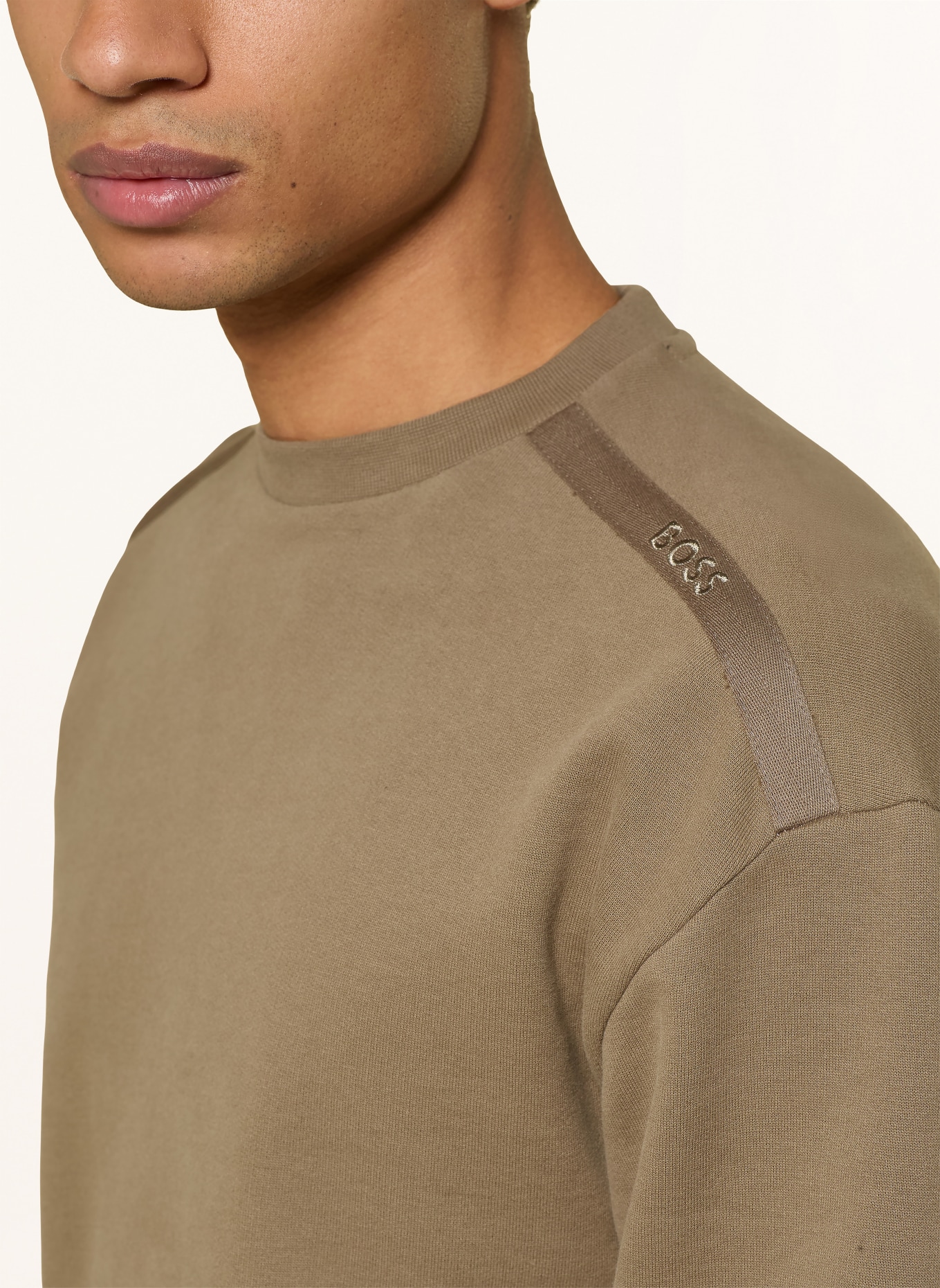 BOSS Lounge-Sweatshirt CHEVRON: KHAKI