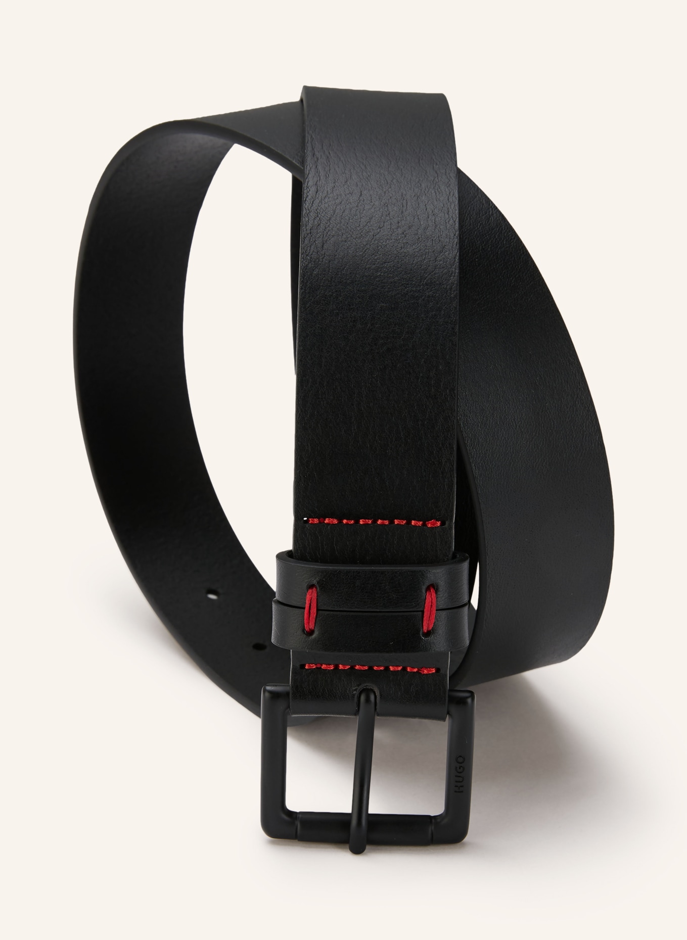 HUGO Ledergürtel GEBBOL: SCHWARZ