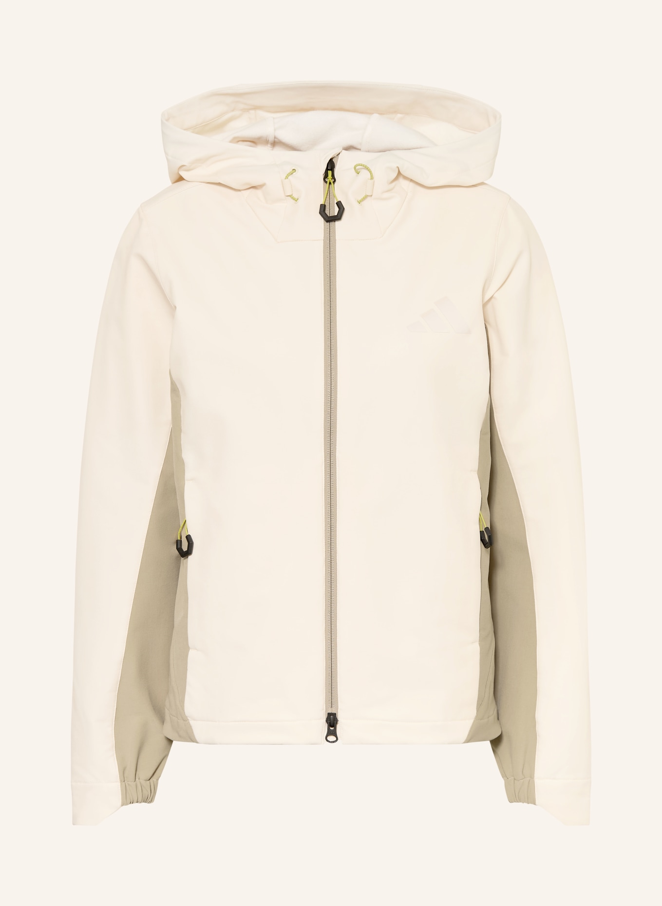 adidas TERREX Softshellová bunda MULTI: BÉŽOVÁ / SVĚTLE ZELENÁ