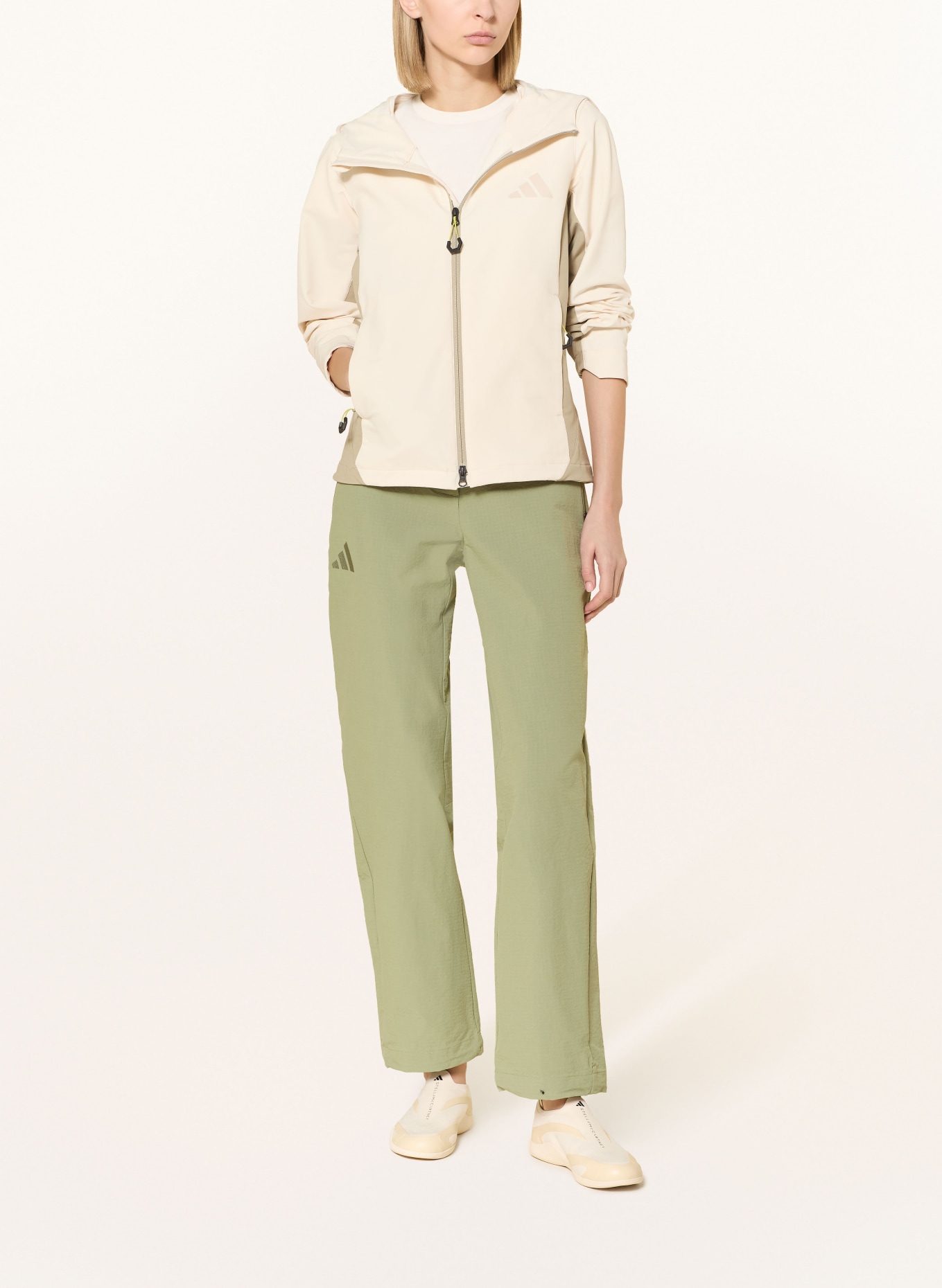 adidas TERREX Softshellová bunda MULTI: BÉŽOVÁ / SVĚTLE ZELENÁ