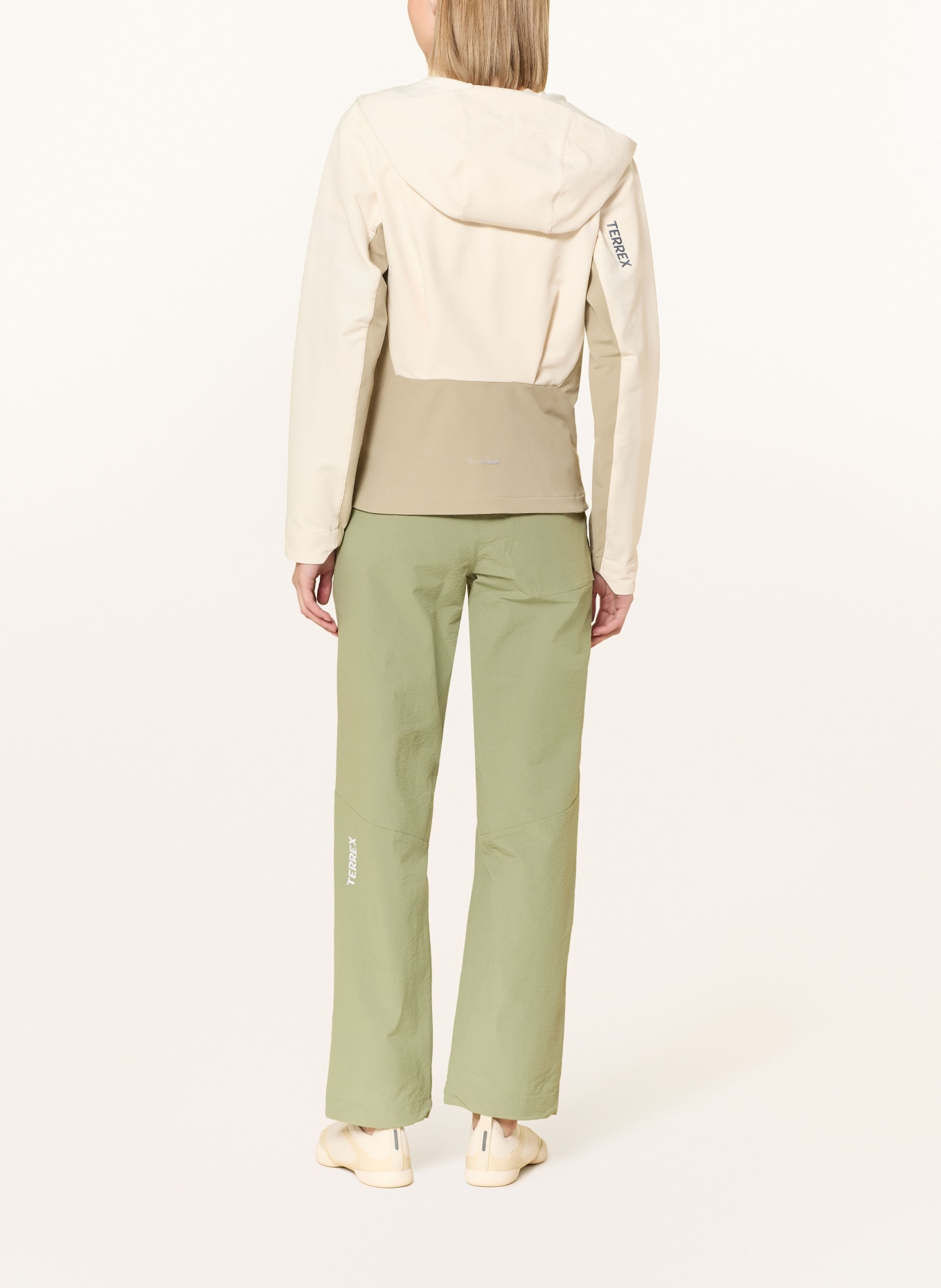 adidas TERREX Softshellová bunda MULTI: BÉŽOVÁ / SVĚTLE ZELENÁ