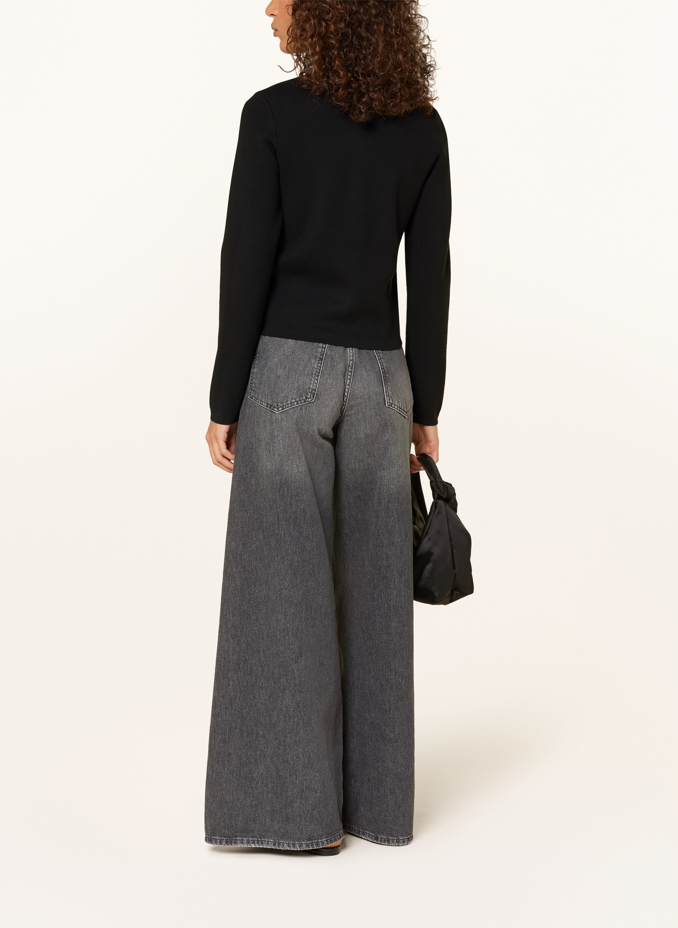 GUESS Strickjacke mit Schmucksteinen und Schmuckperlen: SCHWARZ