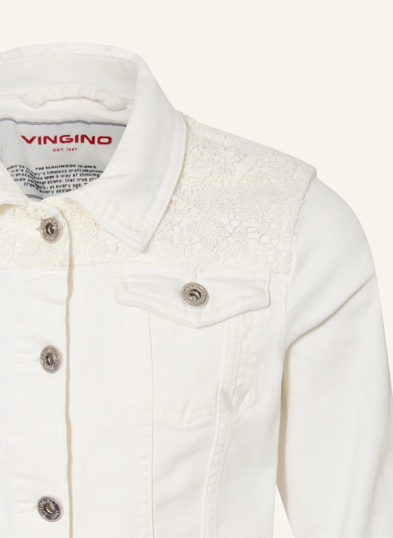 VINGINO Kurtka jeansowa TAYLIN z koronką: 175 WHITE DENIM