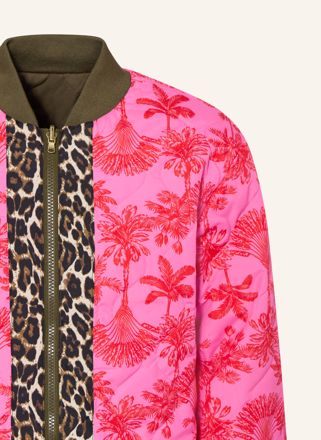 VINGINO Kurtka pikowana TOZIE dwustronna: MOCNORÓŻOWY / CZERWONY / KHAKI