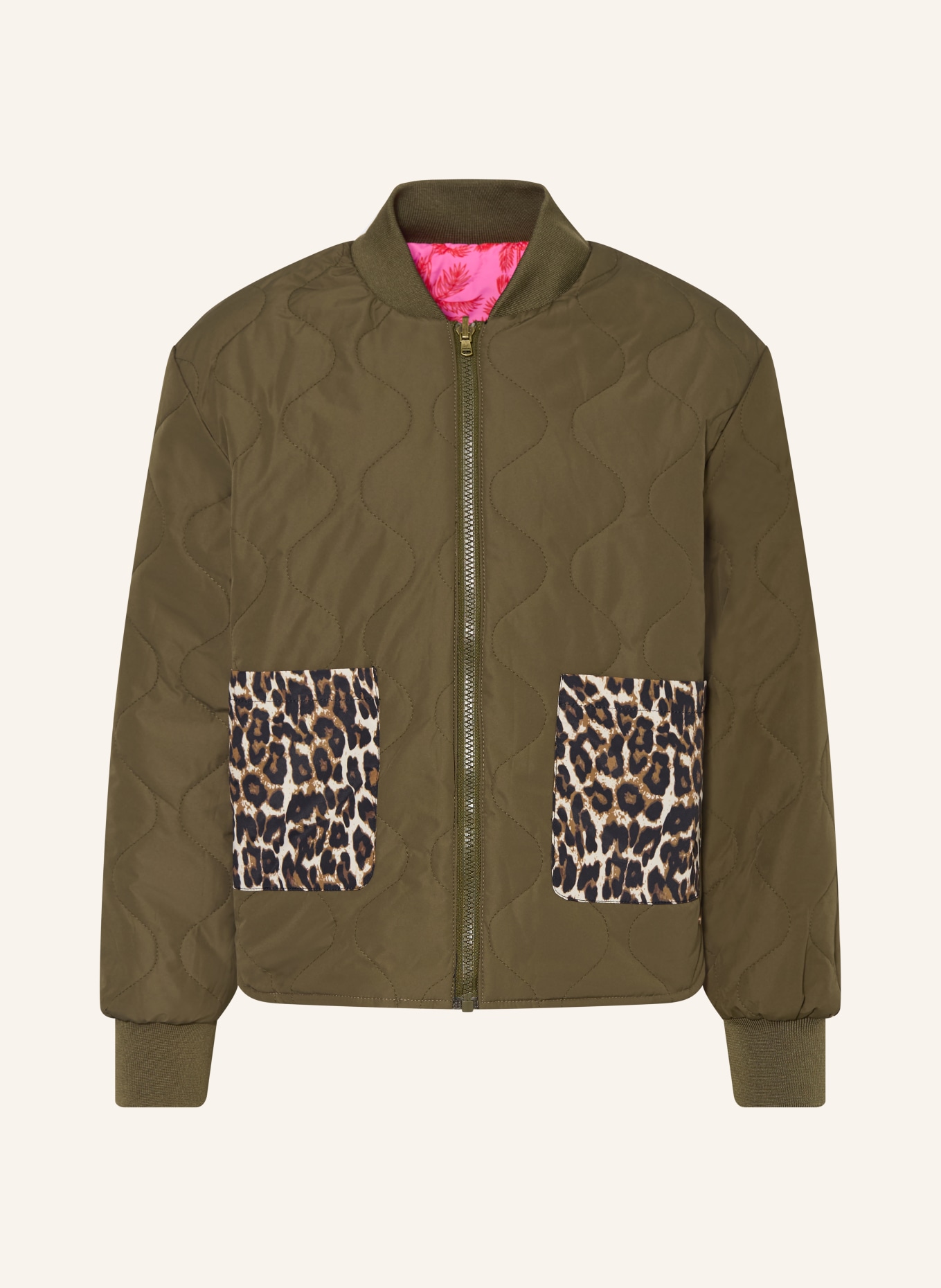 VINGINO Kurtka pikowana TOZIE dwustronna: MOCNORÓŻOWY / CZERWONY / KHAKI