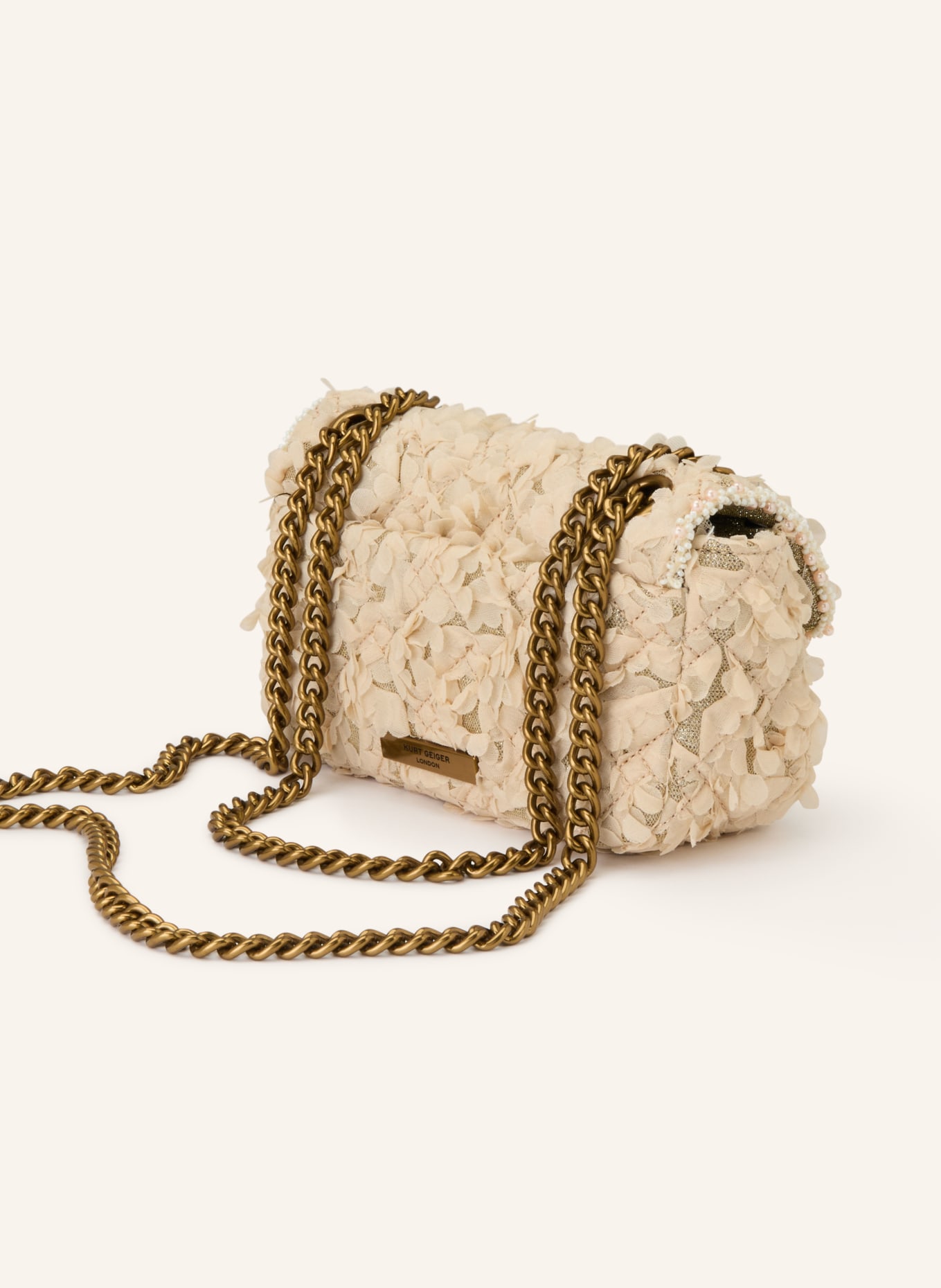 KURT GEIGER Umhängetasche PIMLICCO MINI: BEIGE / GOLD